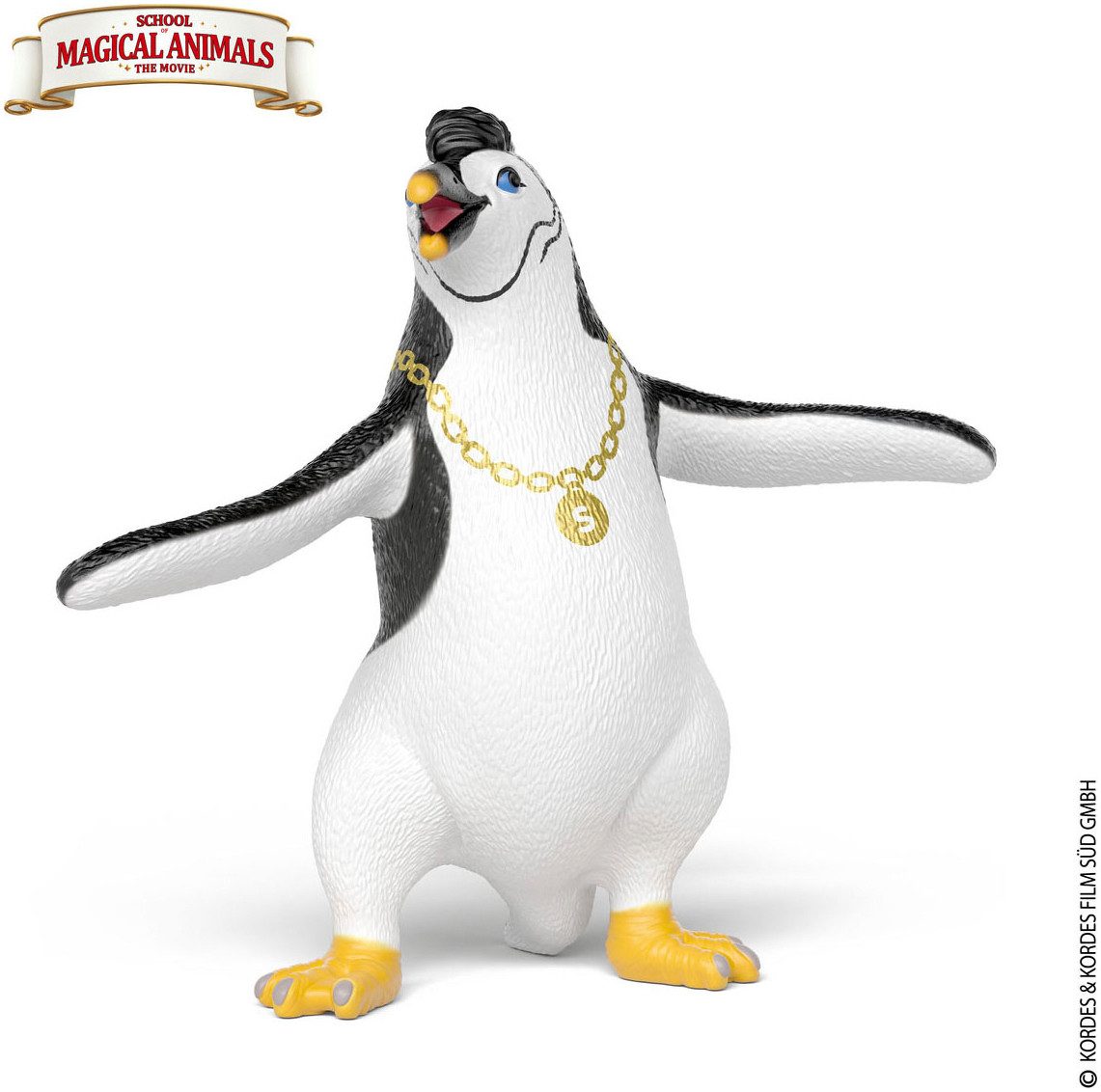 Schleich® Spielfigur Die Schule der magischen Tiere, Juri der Pinguin mit Goldkette (14958)