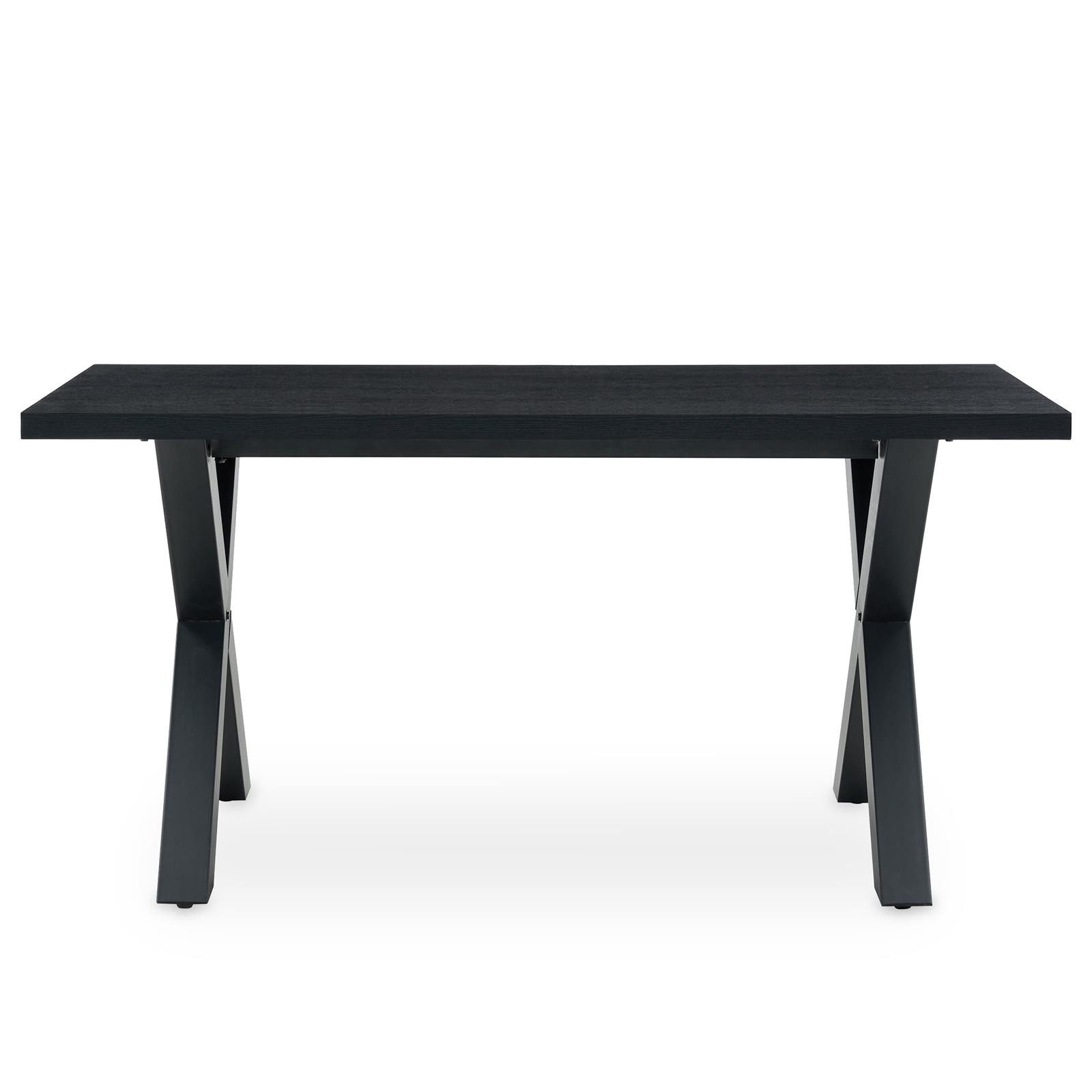 IDIMEX Esstisch OSIMO, Esszimmertisch 160x80 cm mit X-Gestell und Melamin-Dekor Schwarz