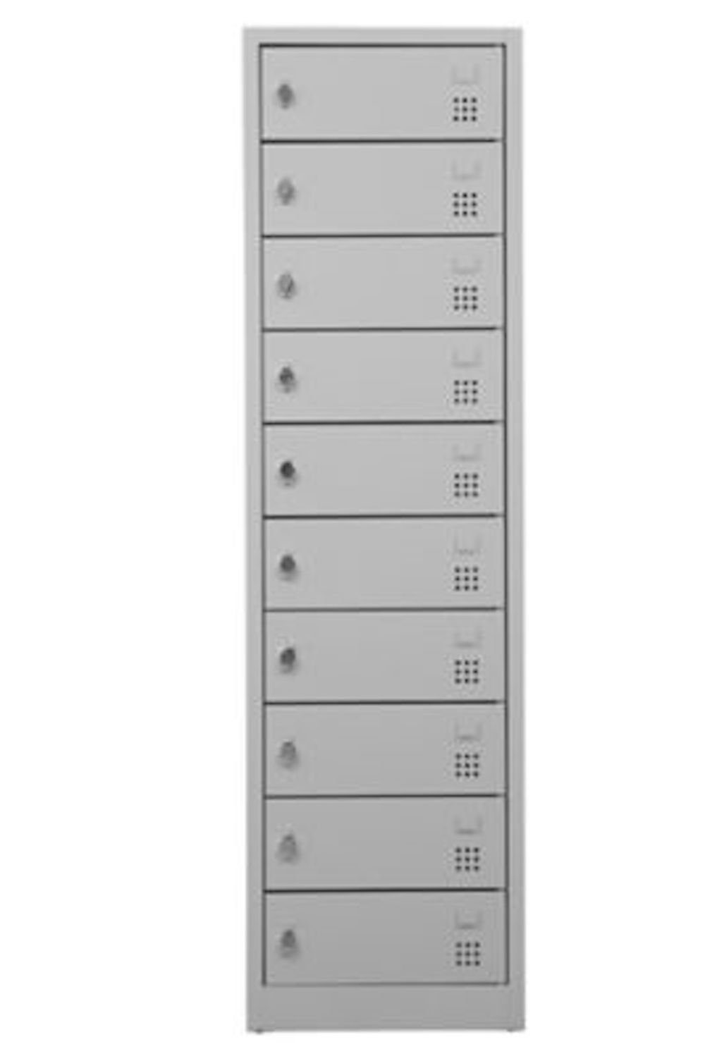 Grau Fächer, HxBxT 10 Weiß Bear, PROREGAL® Computerschrank 180x50x50cm, Notebookschrank