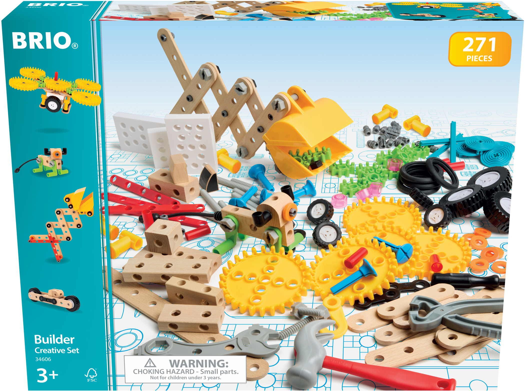 BRIO® Spielzeug Bausystem Builder Kindergartenset 271 Teile 34606 Spielbausteine