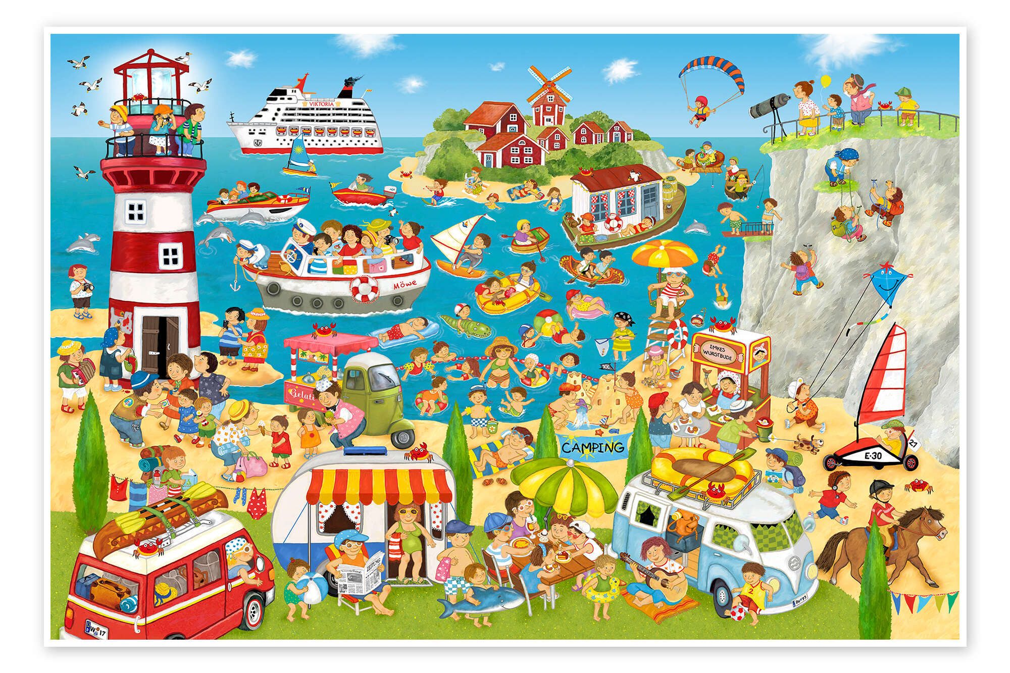 Posterlounge Wandbild Sommer, Strand und Camping, Marion Krätschmer, erhältlich als Poster, Leinwandbild, Wandsticker oder Acrylglasbild