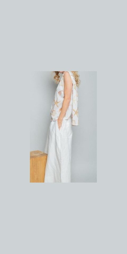 Emily Van Den Bergh Hemdbluse Bluse EMILY VAN DEN BERGH beige Muscheln
