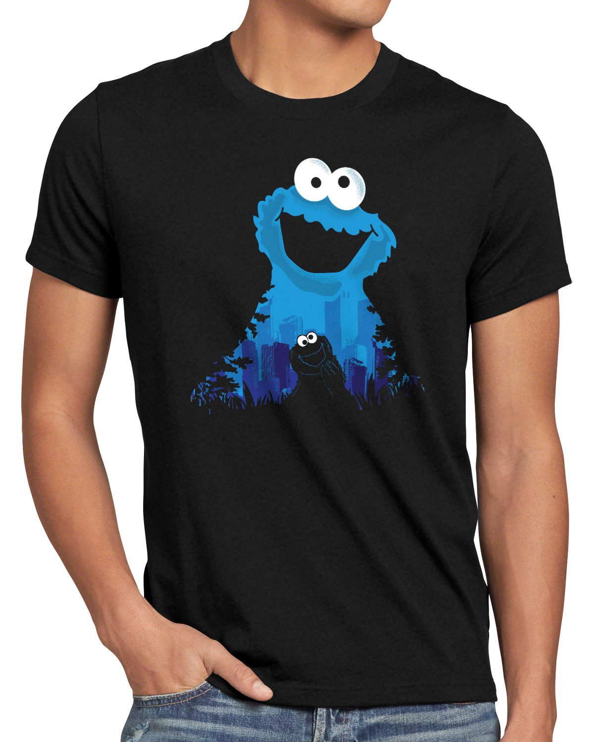 style3 T-Shirt sesamstraße krümelmonster elmo ernie bert bibo oskar grobi grafzahl