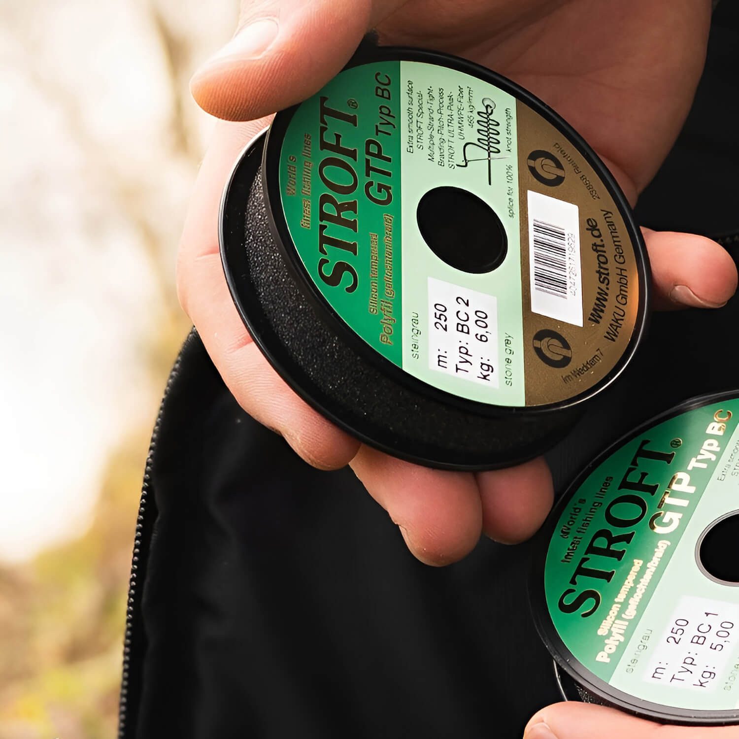 Stroft Angelschnur Stroft GTP Typ BC Baitcaster Schur Geflochten Grau, 100 m Länge, (1-St)