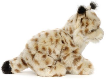 Uni-Toys Kuscheltier Luchs, sitzend - 31 cm (Länge) - Plüsch-Katze - Plüschtier, zu 100 % recyceltes Füllmaterial