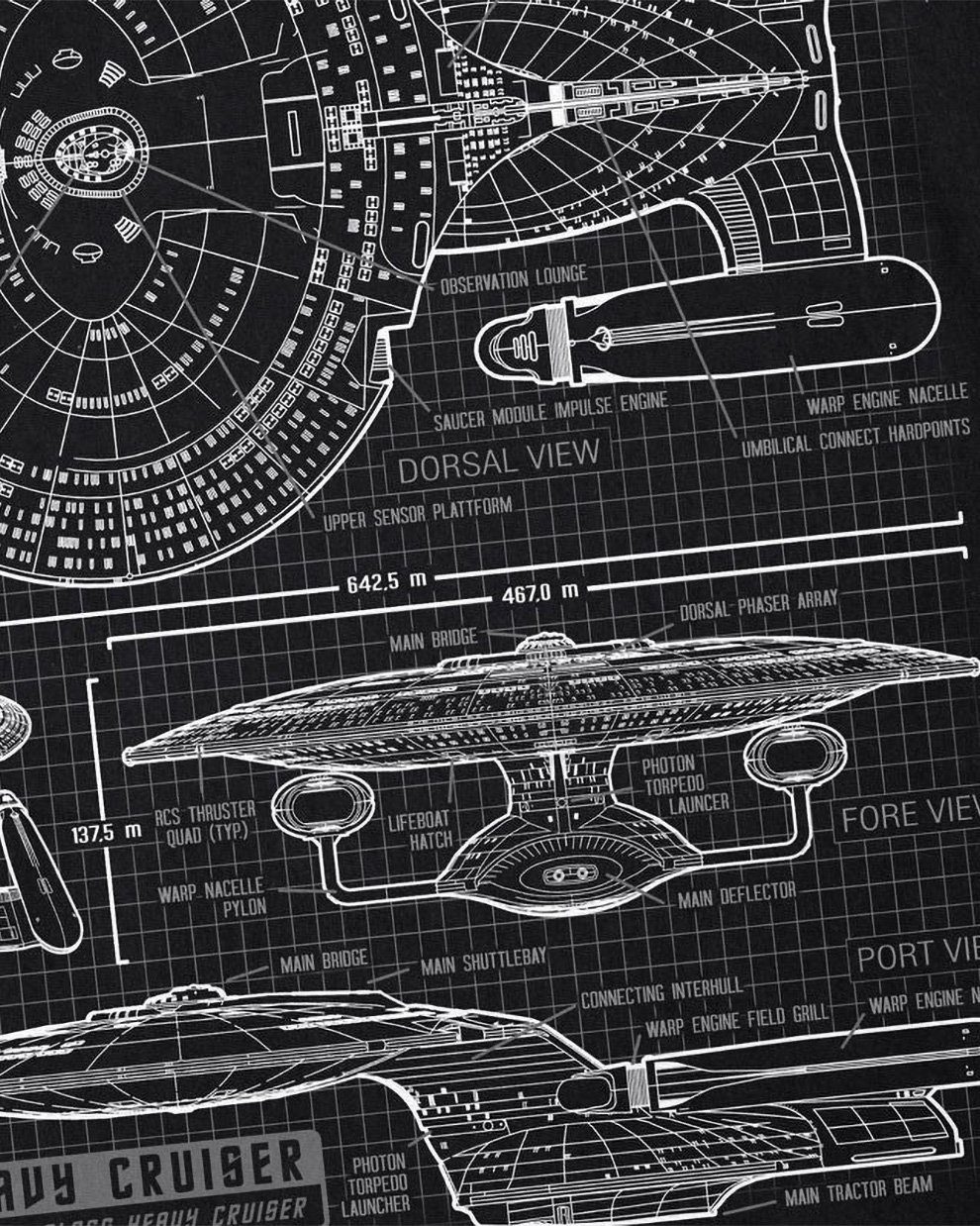 style3 T-Shirt NC-70D Enterprise Blaupause trek trekkie star jean luc picar günstig online kaufen