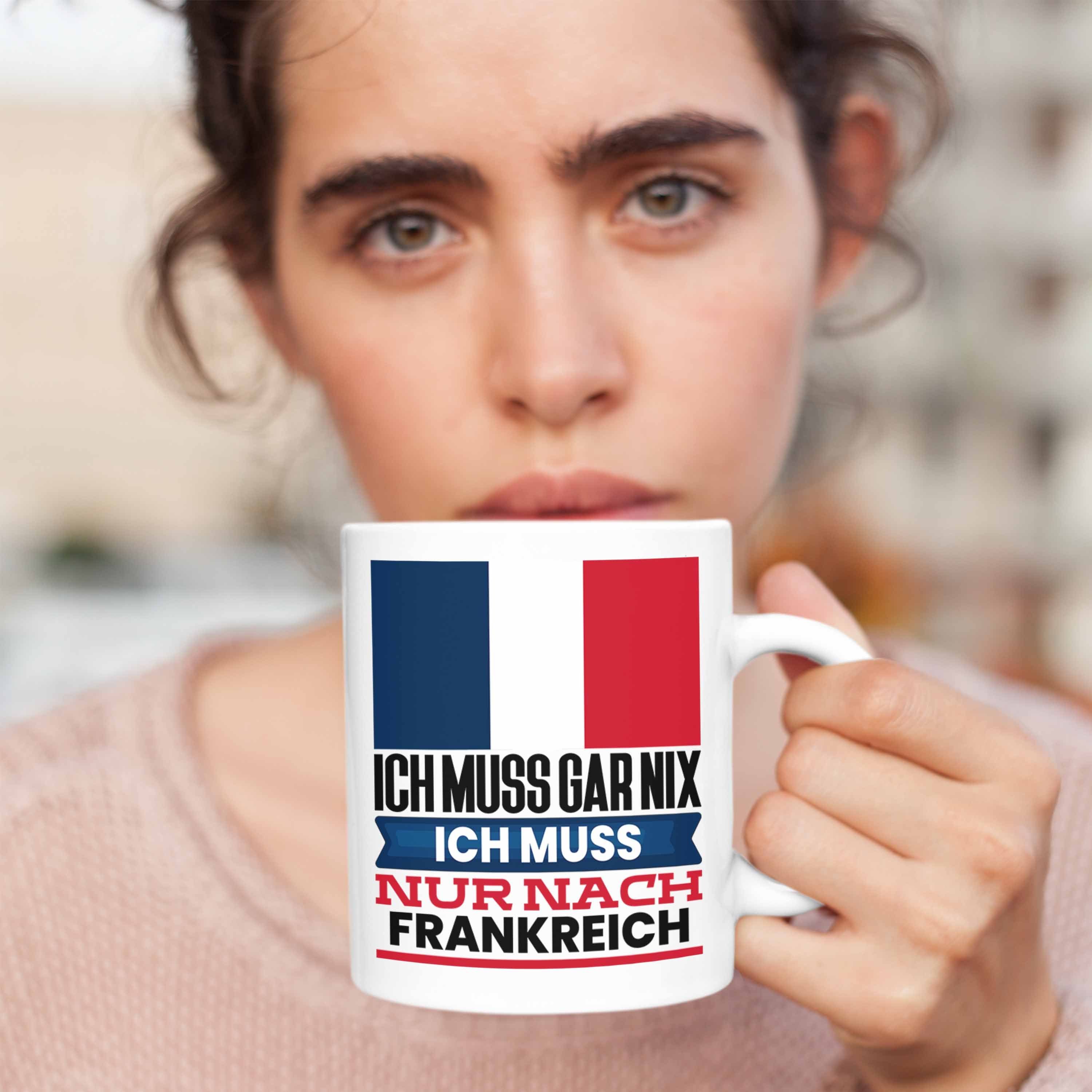 Frankreich für Trendation Tasse Geschenkidee Tasse Geburtstag Geschenk Urlaub Franzosen Weiss