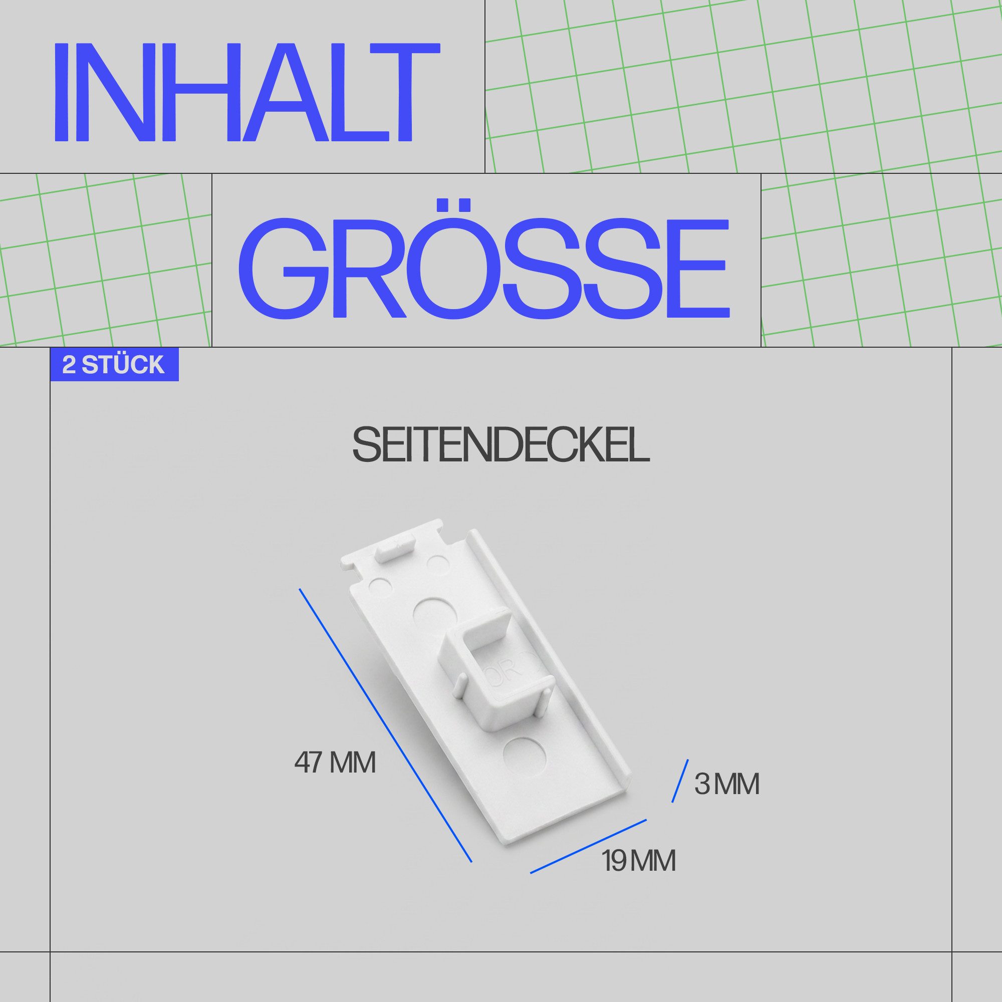Bestlivings Gardinenschiene Seitendeckel, 1-läufig, geklemmt, Kunststoff, 2er-Pack, robust, Stopper-Funktion, Steckmontage, Made in EU – Bild 2 von 5