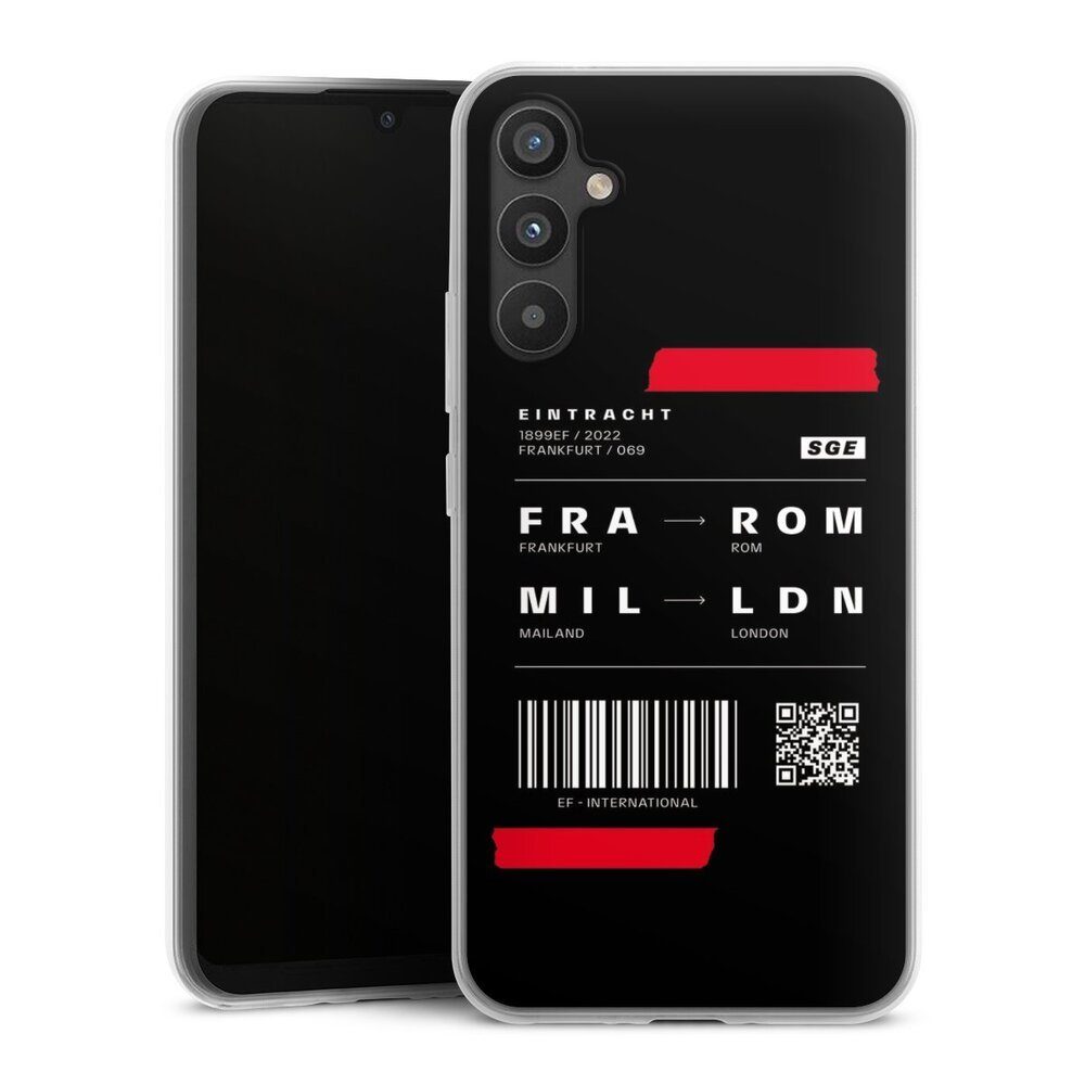 DeinDesign Handyhülle Fanartikel Flugticket Eintracht Frankfurt, Samsung Galaxy A34 5G Slim Case Silikon Hülle Ultra Dünn Schutzhülle