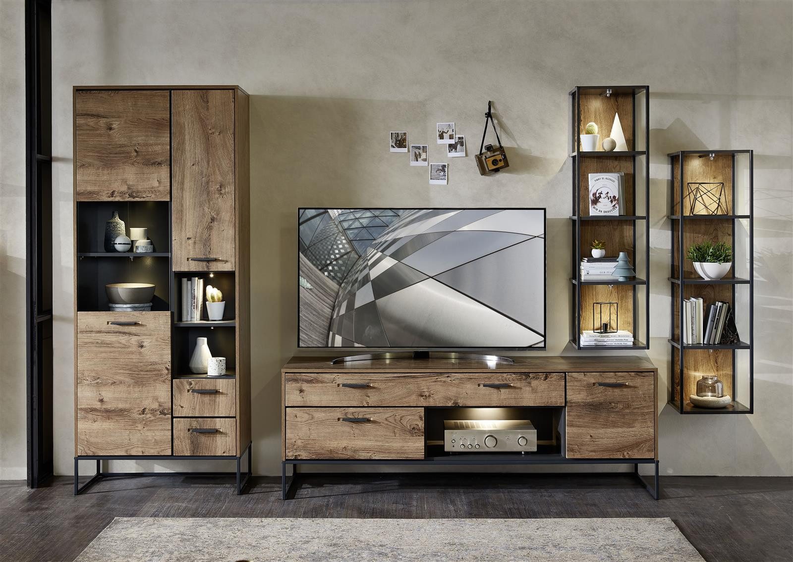WOHN CONCEPT Premium Möbel Wohnwand 320 x 196 x 48 cm (B/H/T)