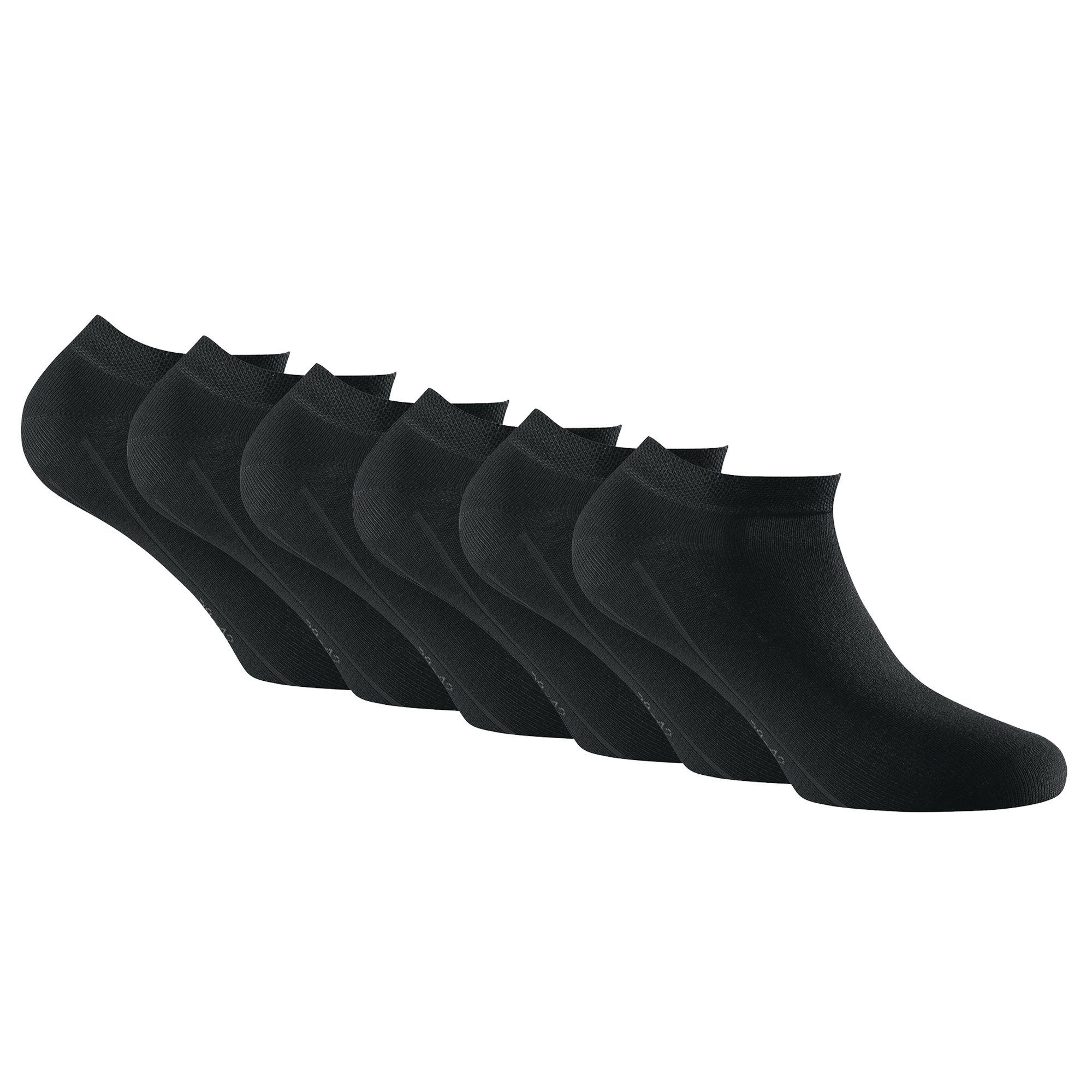 Rohner Socks Sneakersocken Unisex Sneaker Socken, 6er Pack - Invisible Schwarz