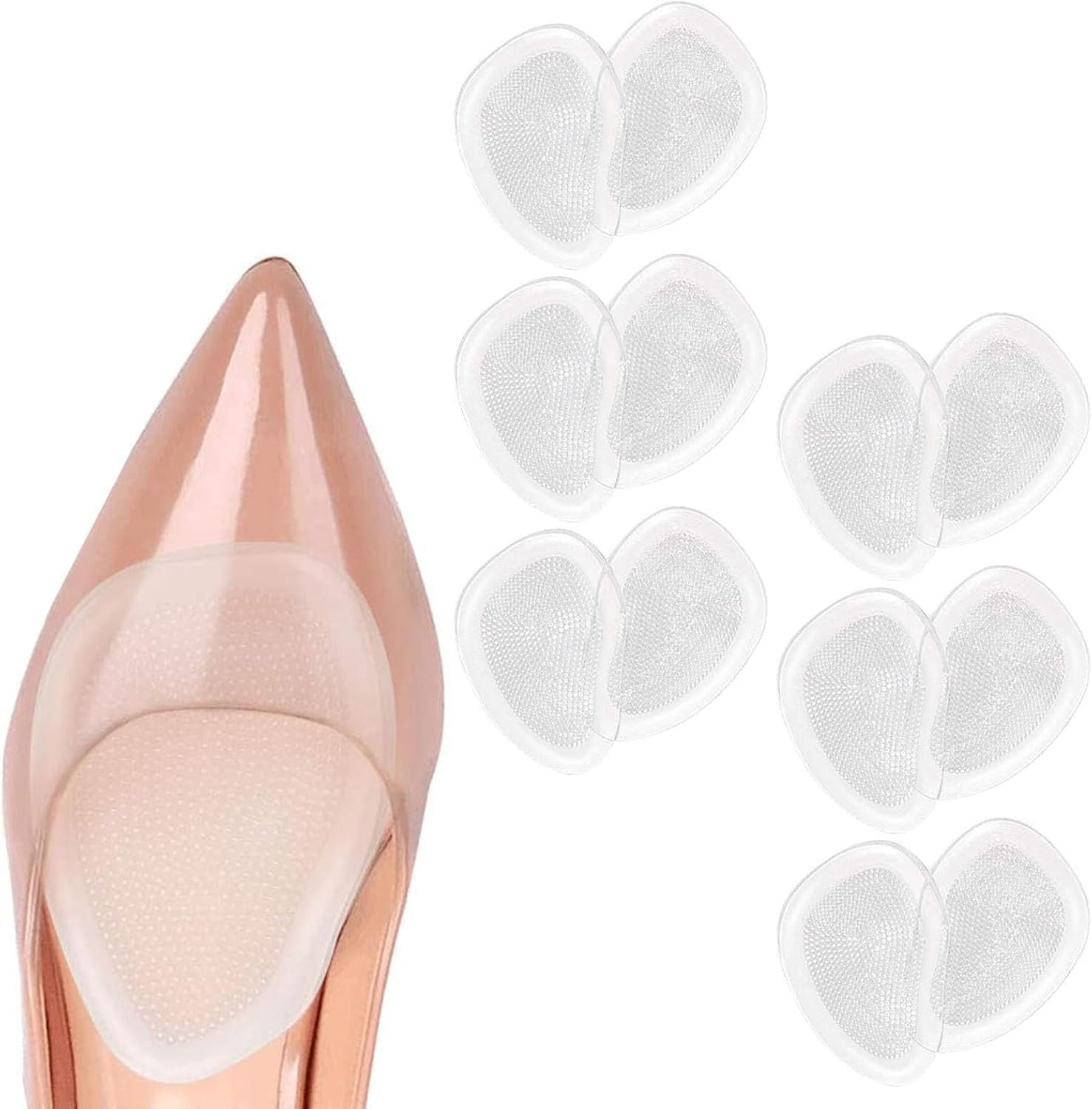 FELIXLEO Hühneraugenpflaster 6 Paar Fusspolster Gel Vorfußpolster Anti Rutsch High Heels (1 St)
