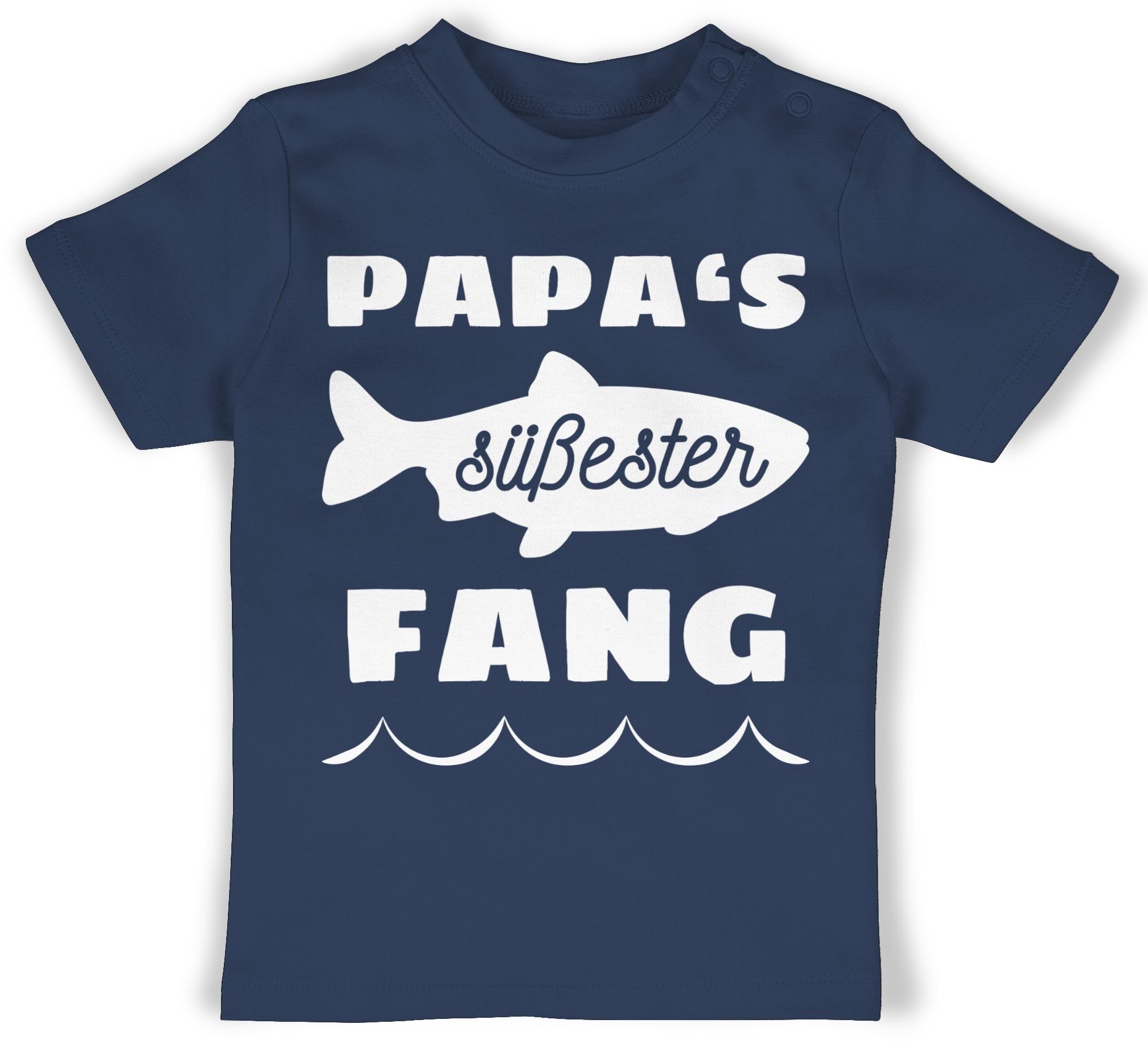 Shirtracer T-Shirt Papas süßester Baby Vatertag Geschenk Navy 2 Blau Fang