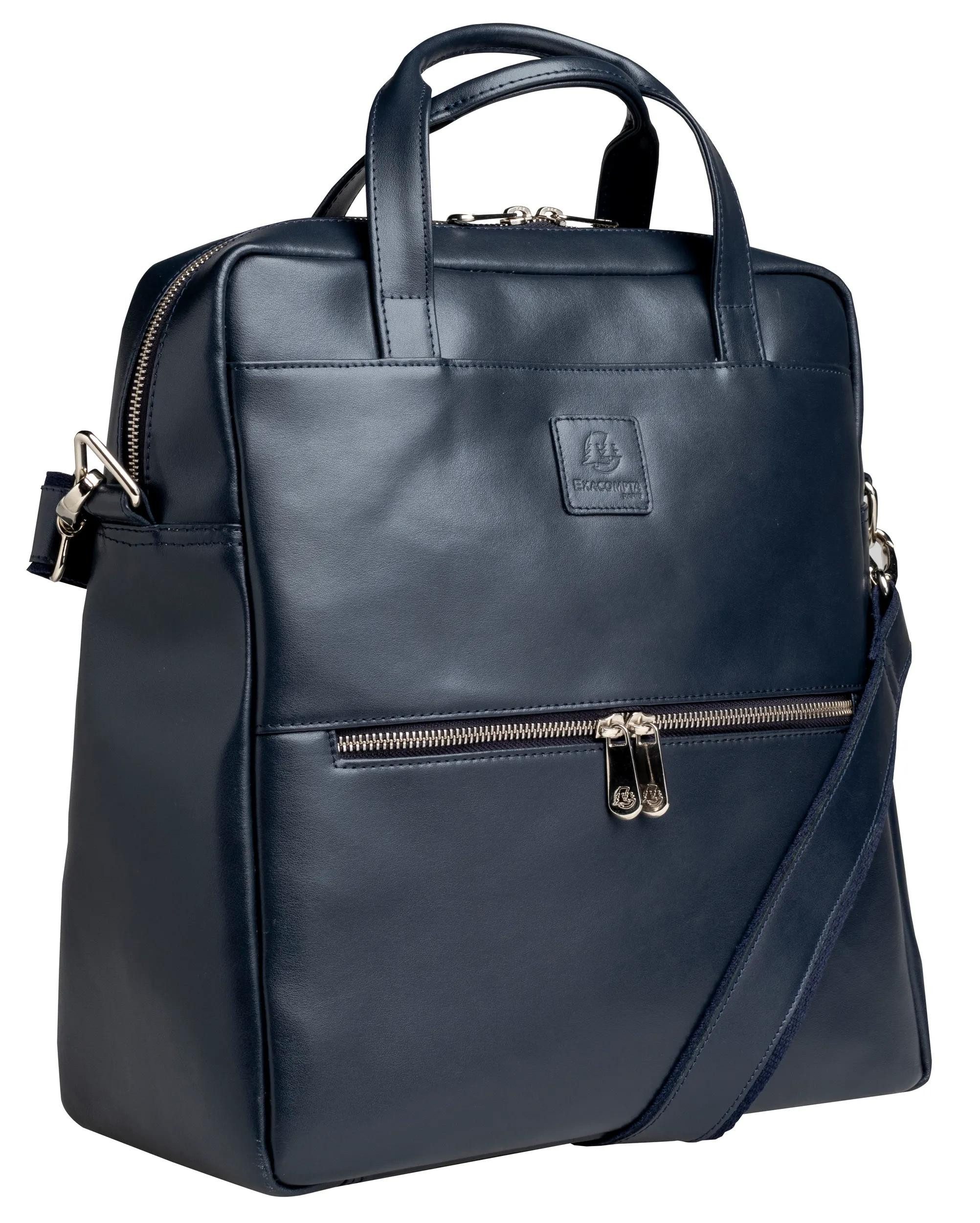 EXACOMPTA Cityrucksack Laptoprucksack Lady Exactive, Leder, 33x35x16 cm - Marineblau - 17237E, Rucksack