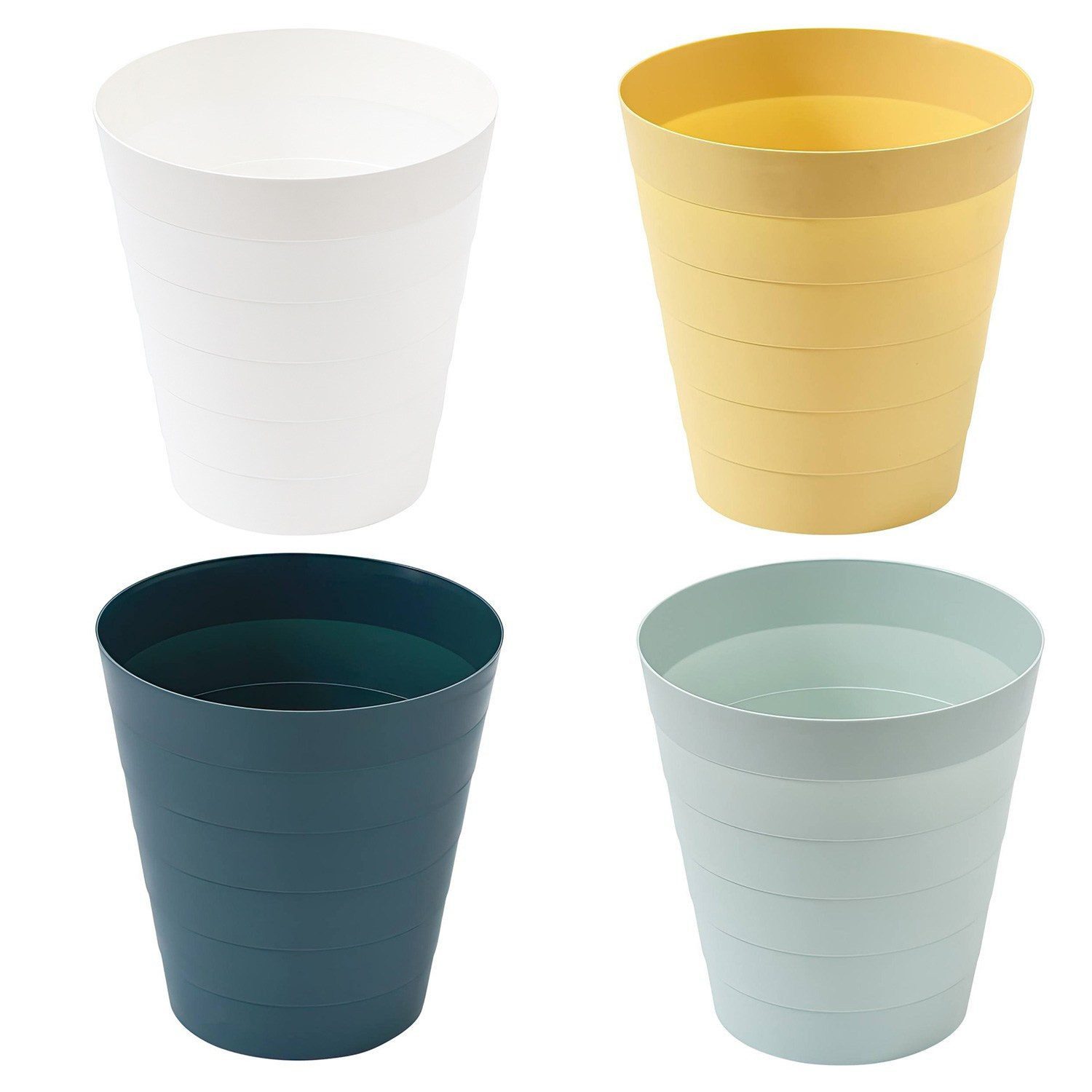 Sinoba Papierkorb moderner Mülleimer Papiereimer 6105 rund, Abfalleimer für Büro Kinderzimmer aus Kunststoff 9 Liter Höhe 25 cm