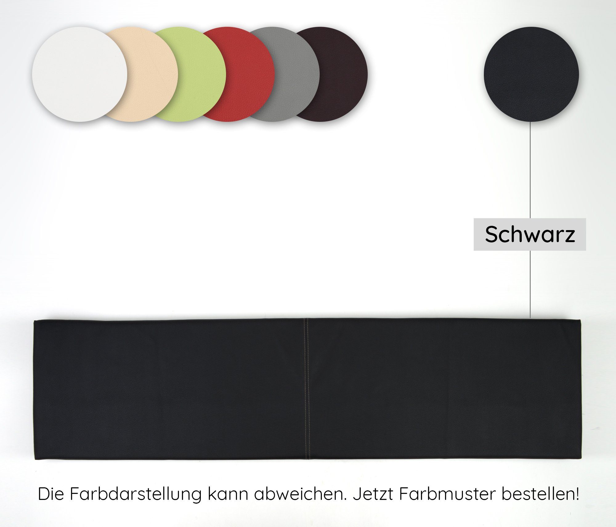 Montage-Set mit Kunstleder Kopfstütze, 115cm 112 St), L Wandkissen animal-design Farben verschiedene Breite (1 schwarz