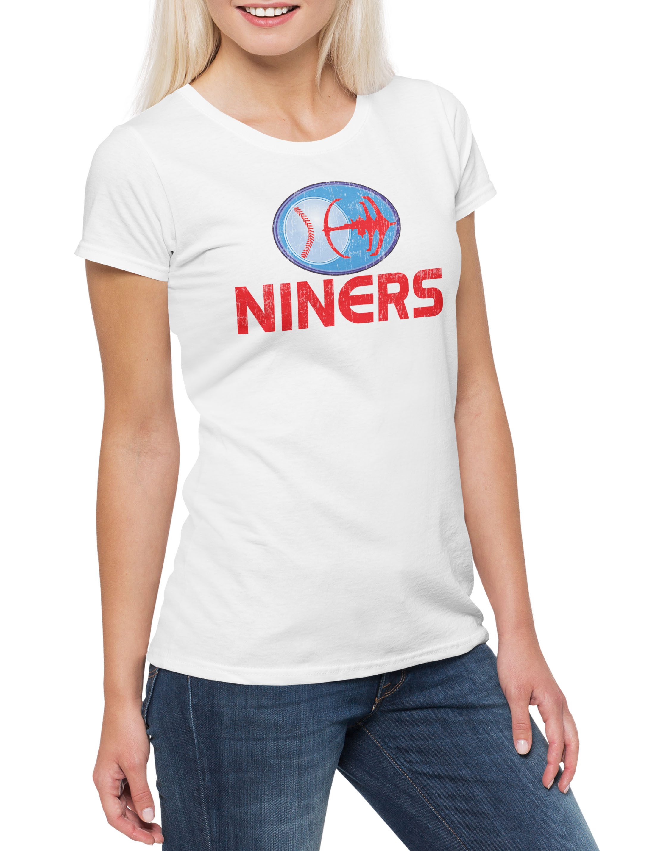 Urban Backwoods Print-Shirt Niners Damen T-Shirt Star Logo Zeichen Sign Trek Baseball Mannschaft (1-tlg) Team TNG TV Symbol