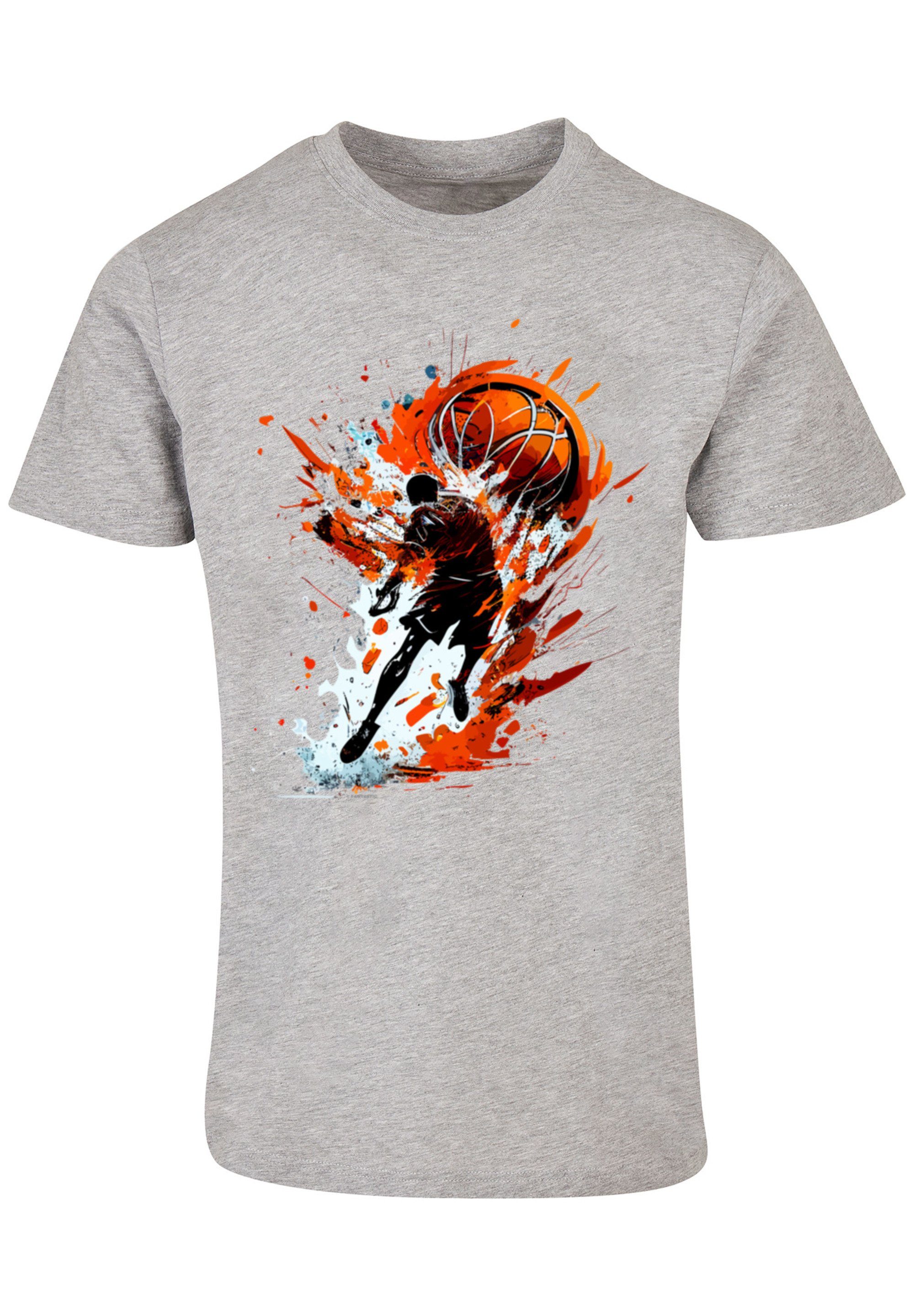 UNISEX Print grey T-Shirt Basketball Sport F4NT4STIC heather Splash