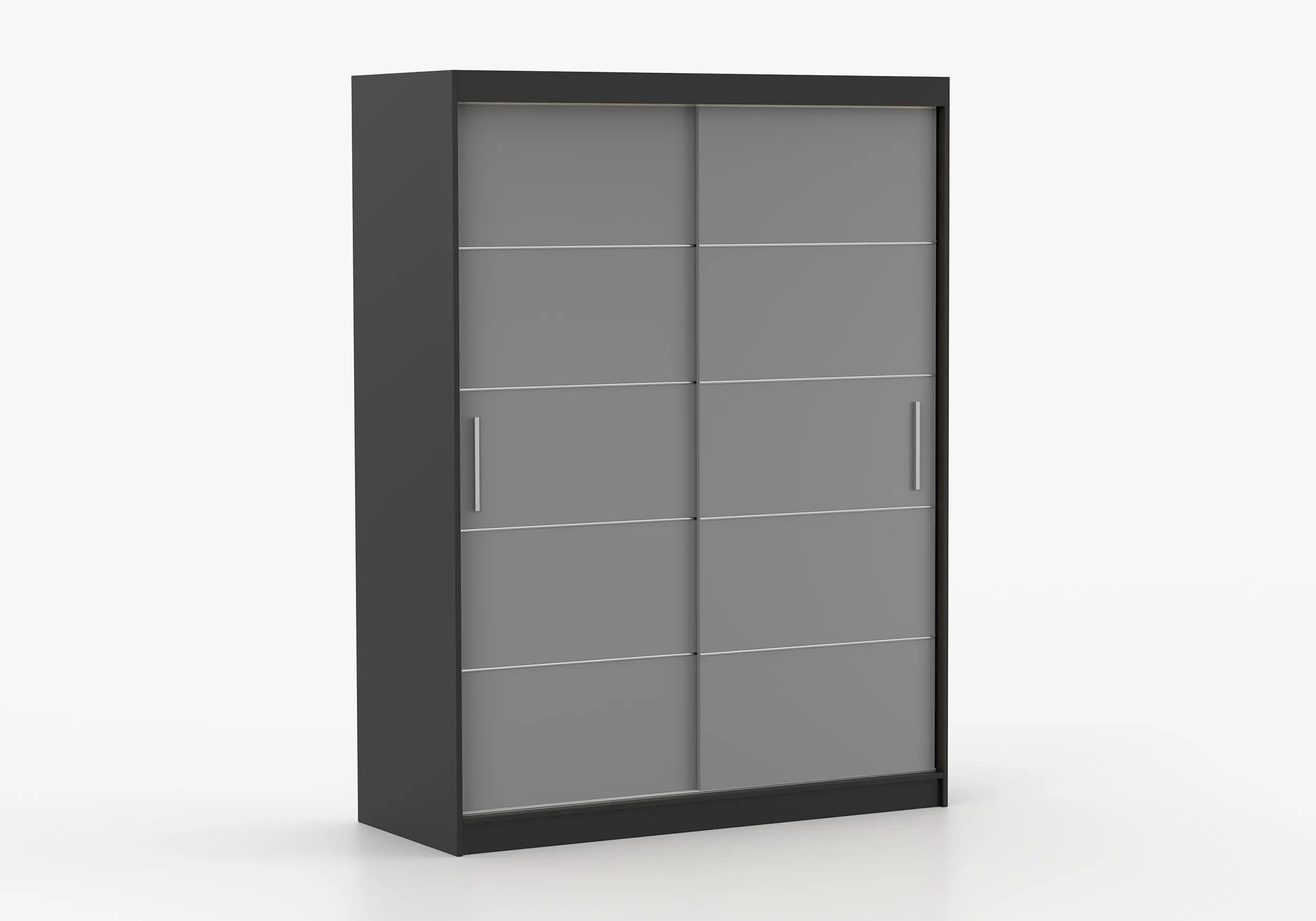 imoebel24 Schwebetürenschrank VISTA 06 150 cm - Schwarz / Grau