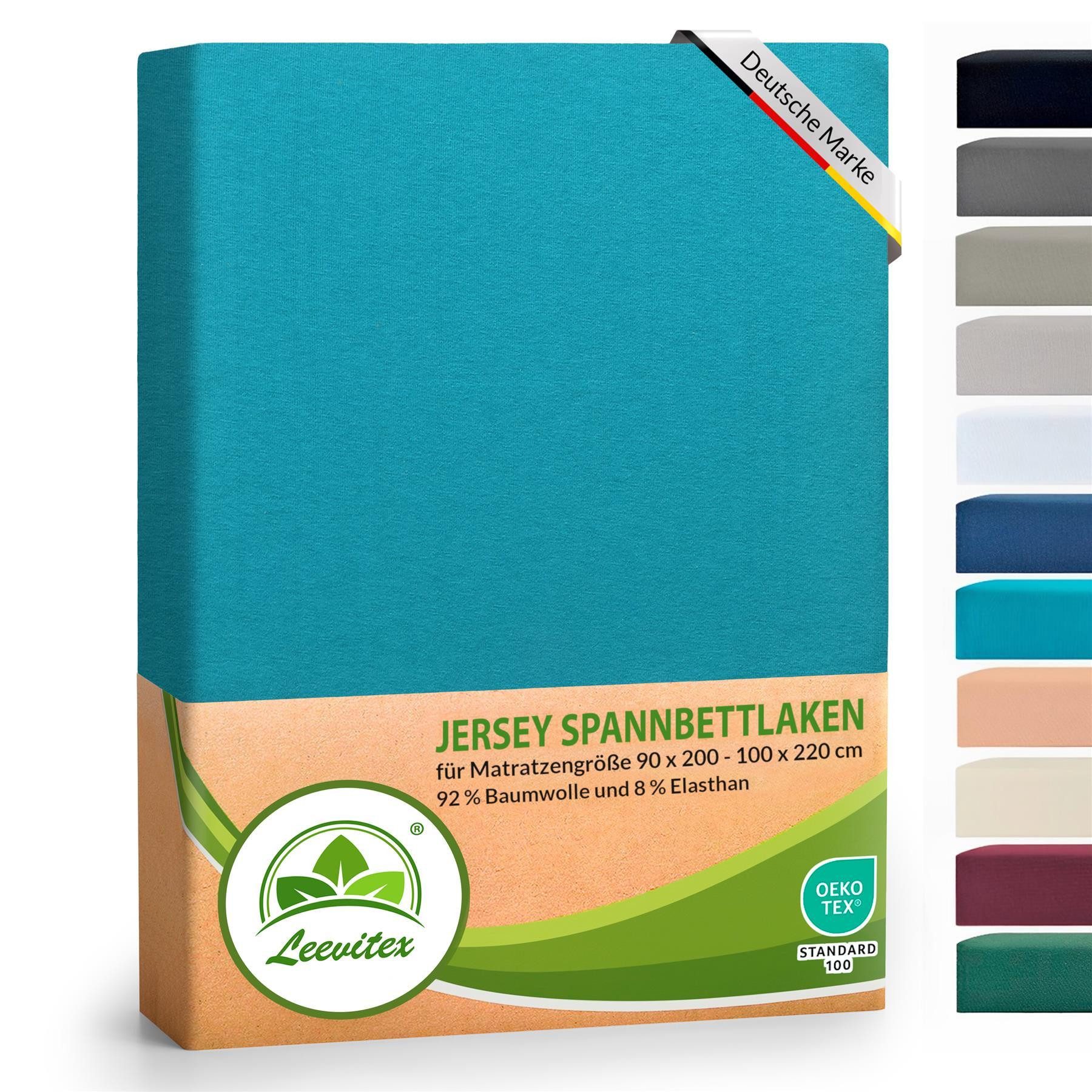 leevitex® Spannbettlaken Luxus Elasthan Jersey Spannbettlaken, Gummizug: Ru günstig online kaufen
