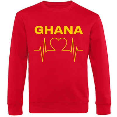 multifanshop Sweatshirt Ghana - Herzschlag - Pullover