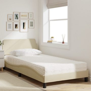 vidaXL Bett Bett mit Matratze Creme 100x200 cm Stoff