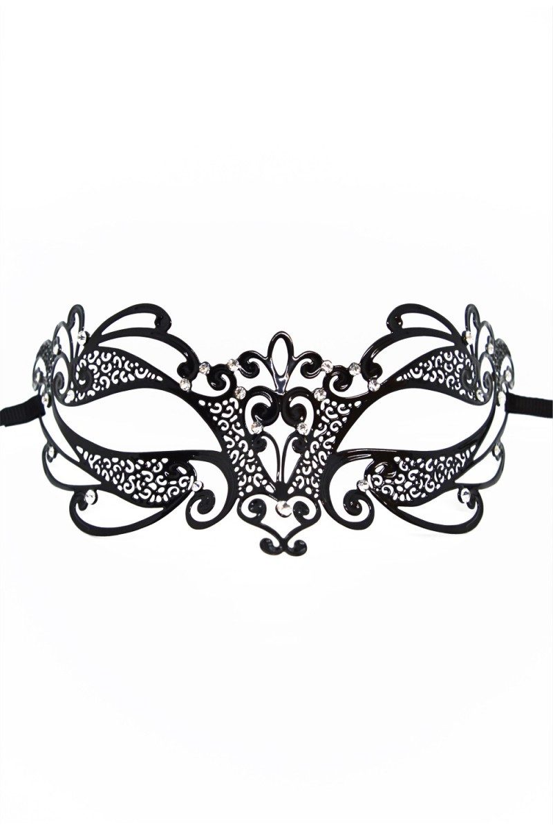 Be Lily Accessoires Verkleidungsmaske, venezianische Maske in schwarz - One Size