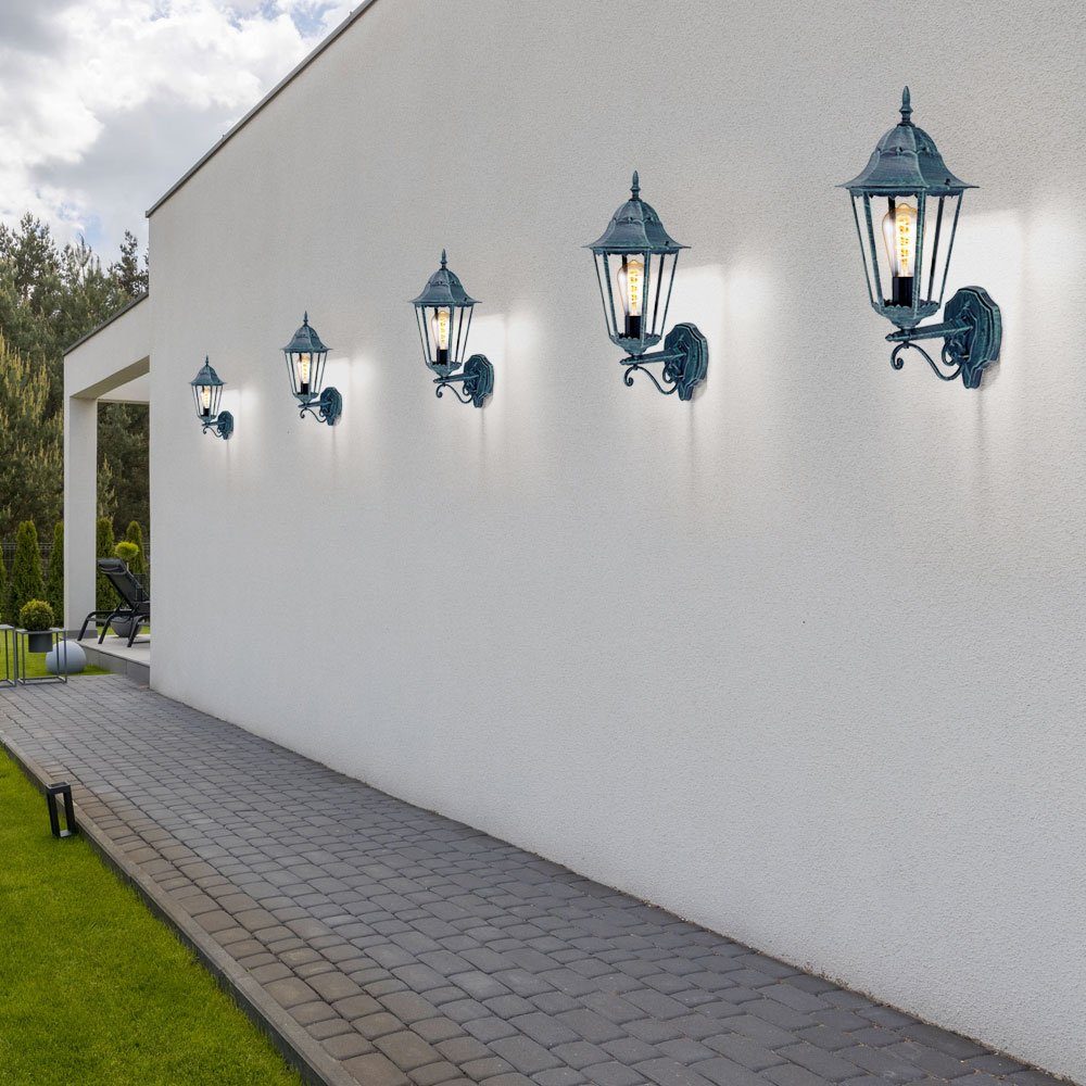 inklusive, Warmweiß, 3er Garten Haus Tür LED Außen Wand Außen-Wandleuchte, Leuchtmittel Laternen etc-shop Fassaden Set Lampen