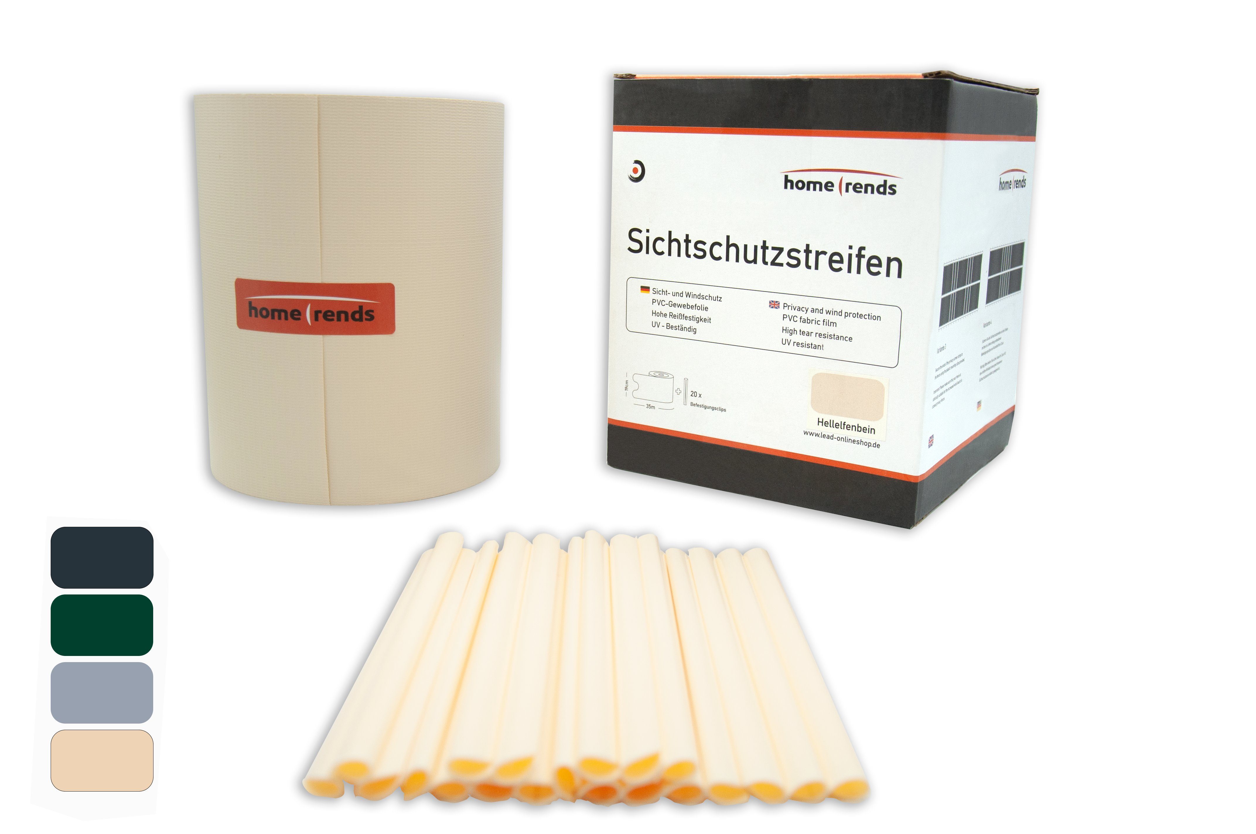 home trends Sichtschutzstreifen Sichtschutzstreifen 900 g/m²–Extra Stark & UV–26 mx19 cm Anthrazit