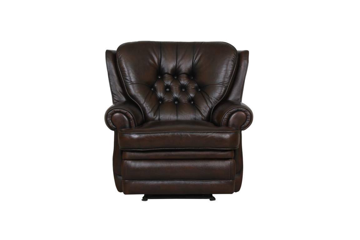 Salottini Chesterfield-Sessel SOFORT LIEFERBAR Chesterfield Ohrensessel Sting Recliner Sessel Motor, Vollleder