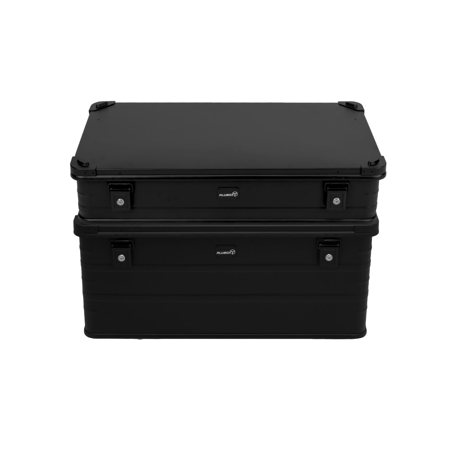 ALUBOX Aufbewahrungsbox Premium E141 Transportbox matt schwarz (140 Liter), Gummidichtung im Deckel - 1 mm Blech - pulverbeschichtet