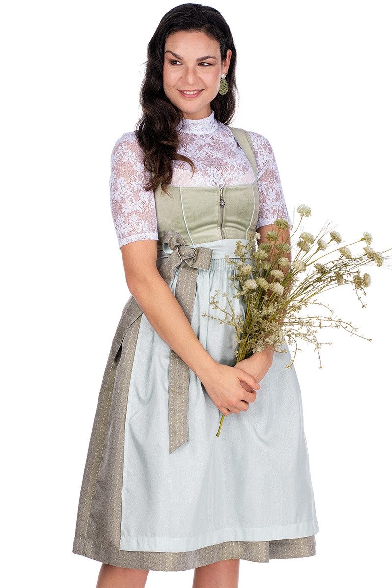 Spieth & Wensky Dirndl Samt Dirndl 2tlg. - DOREEN - mintgrün – Bild 2 von 5