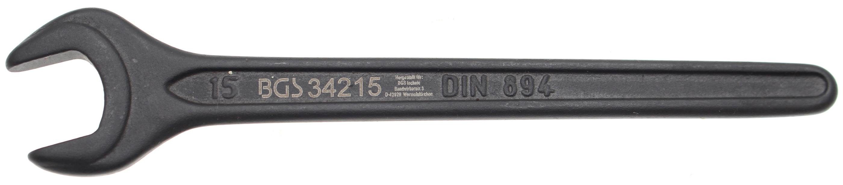 BGS technic Maulschlüssel Einmaulschlüssel, DIN 894, SW 15 mm | Maulschlüssel