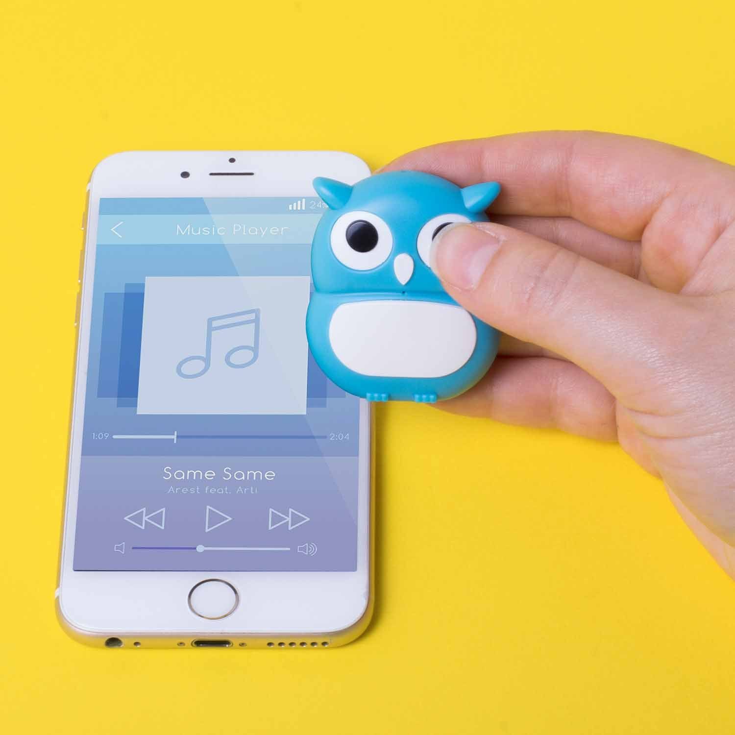 BT - Thumbs und Up Kamera-Auslöser (Eule) Alarmfunktion mit Bluetooth-Lautsprecher Speaker Mini Owl