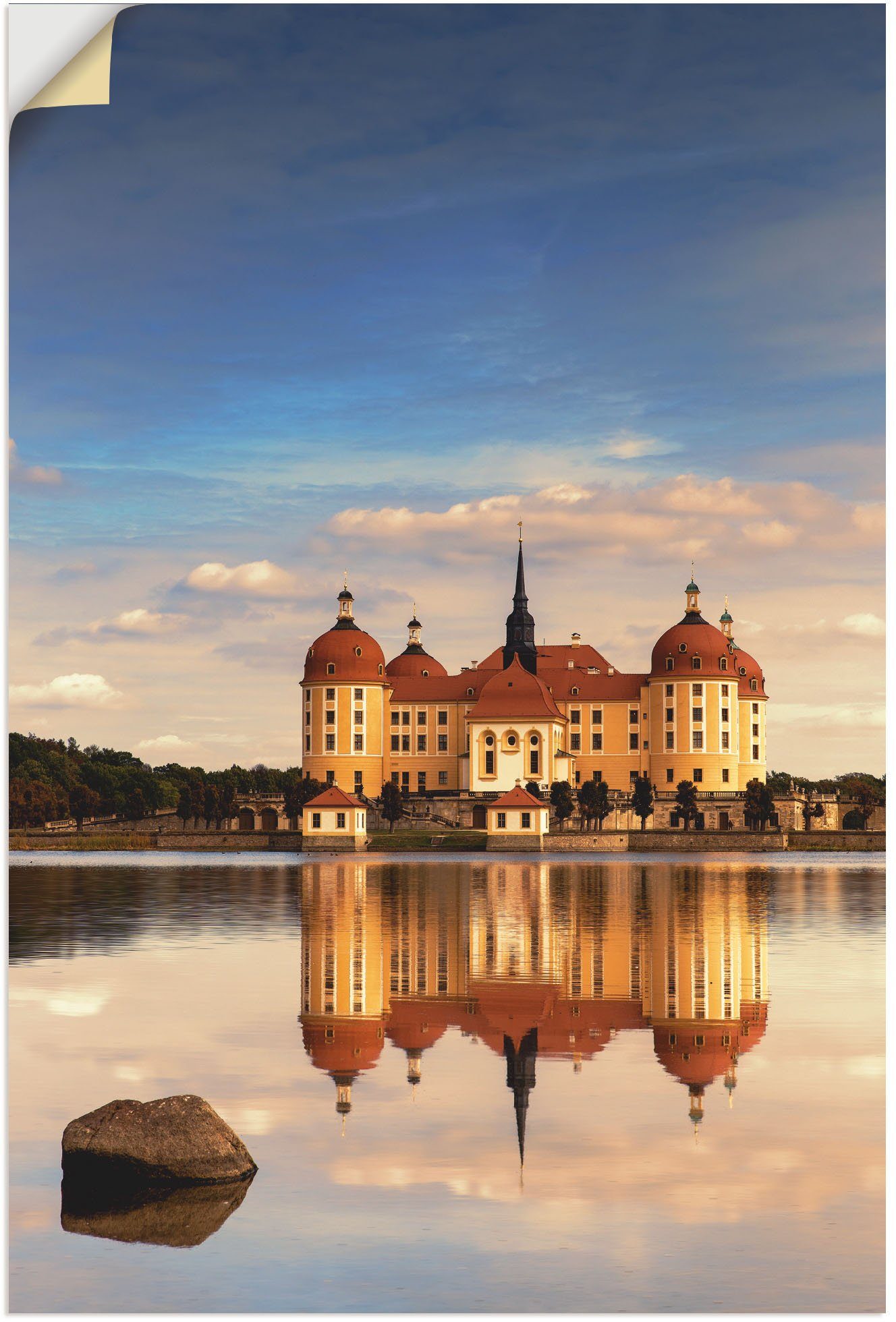 Artland Wandbild St), Schloss Alubild, Gebäude als oder versch. Leinwandbild, Poster Moritzburg, (1 Wandaufkleber in Größen