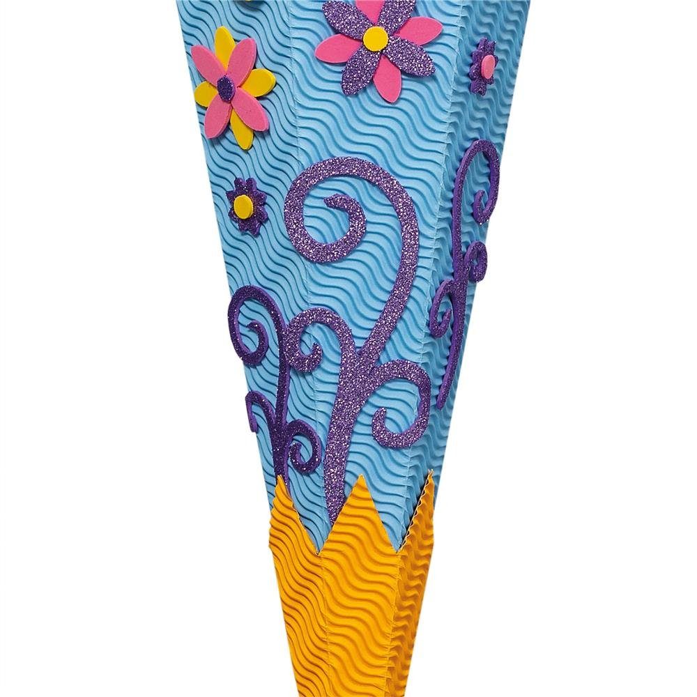 Roth Schultüte Bastelset Butterfly / Schmetterling, 68 cm, eckig, mit Kreppverschluss, Zuckertüte zum Basteln, Rosa / Blau
