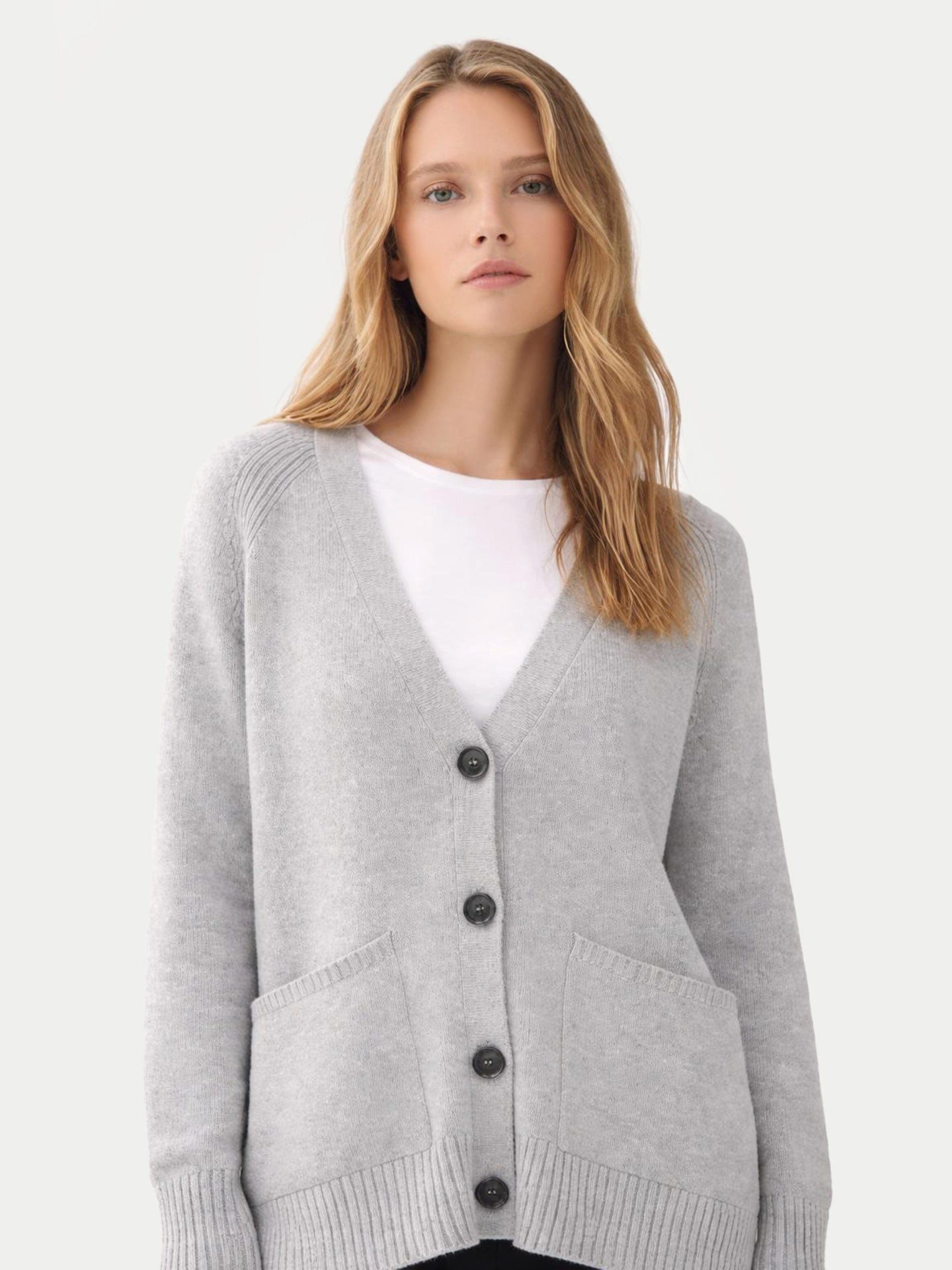 GOBI Cashmere Cardigan Lockerer Kaschmir-Cardigan mit Knöpfen