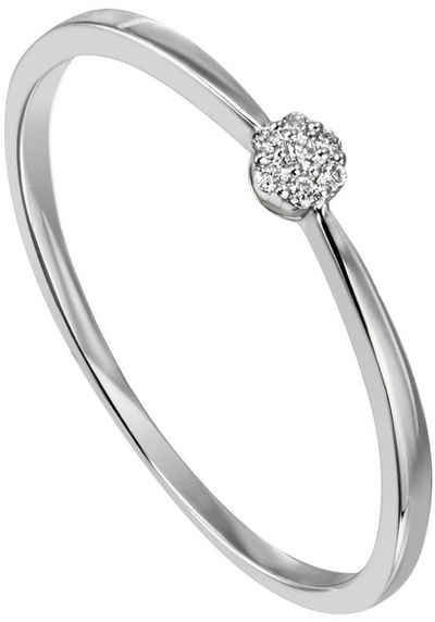 JOBO Diamantring Ring mit 7 Diamanten, 585 Weißgold