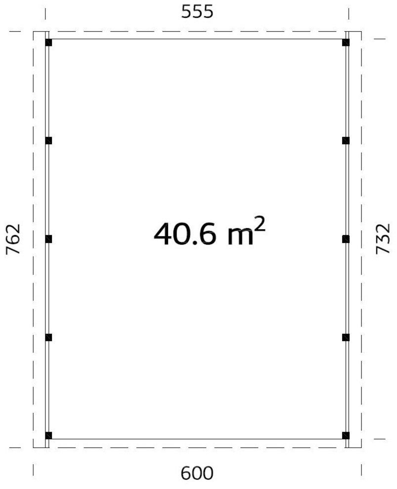 BxT: 600x762 Doppelcarport Karl, cm Palmako