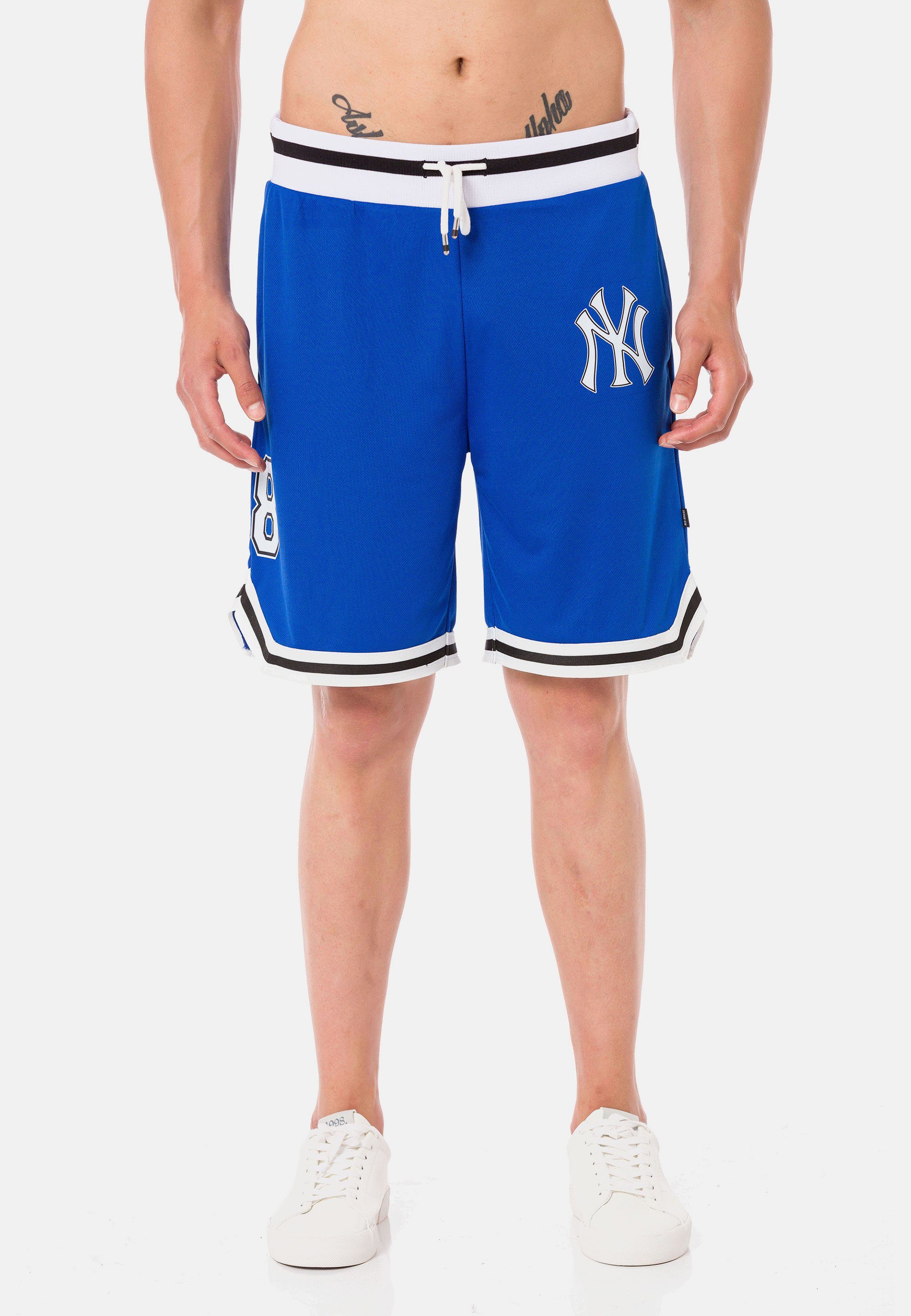 Shorts mit Galeomaltande blau-weiß Kontraststreifen RedBridge lässigen