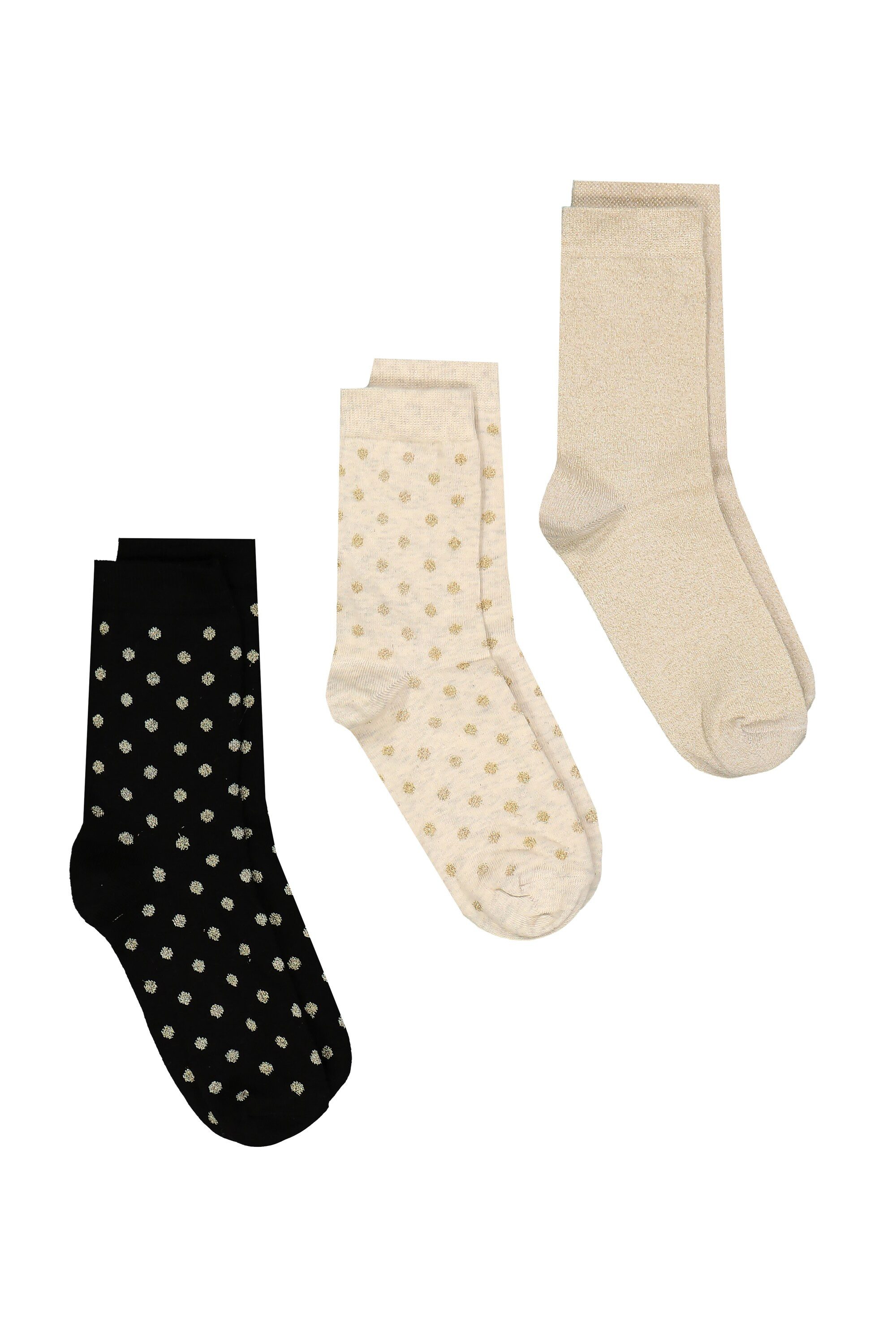 Ulla Popken Kuschelsocken Strümpfe 3er-Pack Tupfen/Glitter