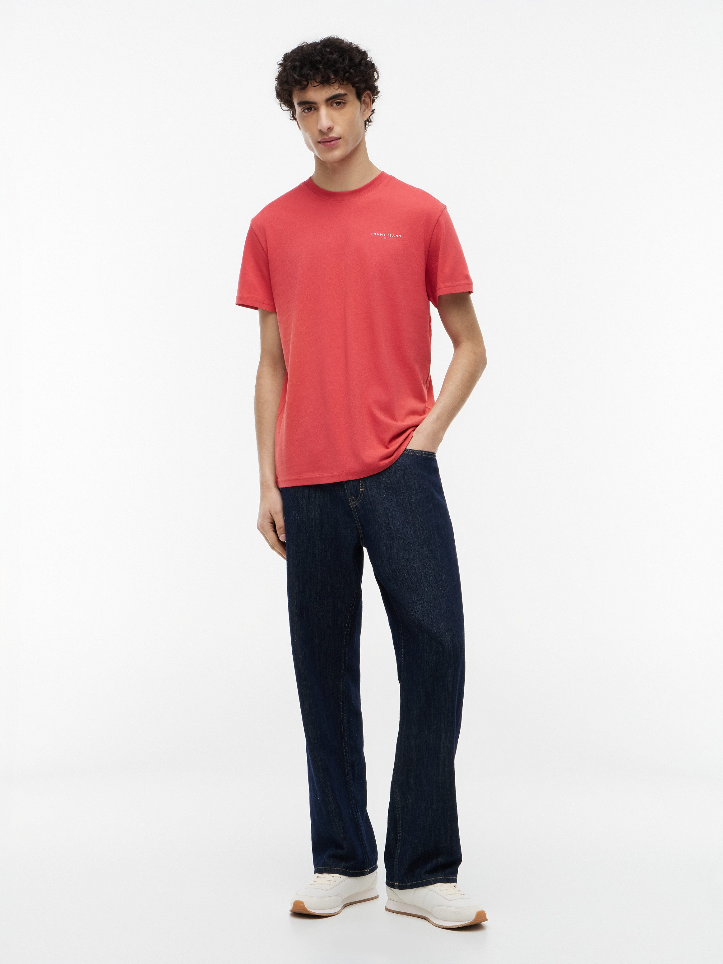 Tommy Jeans T-Shirt TJM SLIM LINEAR CHEST TEE EXT Mit Rundhalsausschnitt – Bild 4 von 5