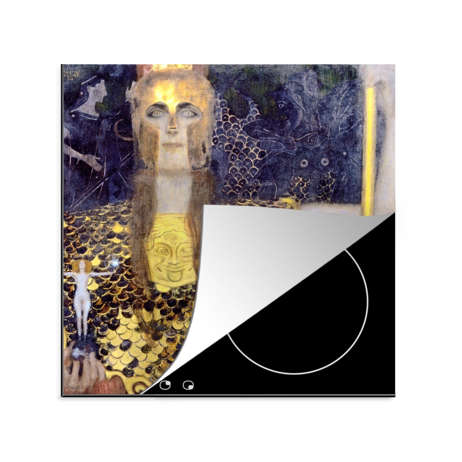 Ceranfeldabdeckung, cm, für tlg), Klimt, - Gustav Herdblende-/Abdeckplatte küche Pallas MuchoWow (1 Vinyl, Arbeitsplatte Athene 78x78