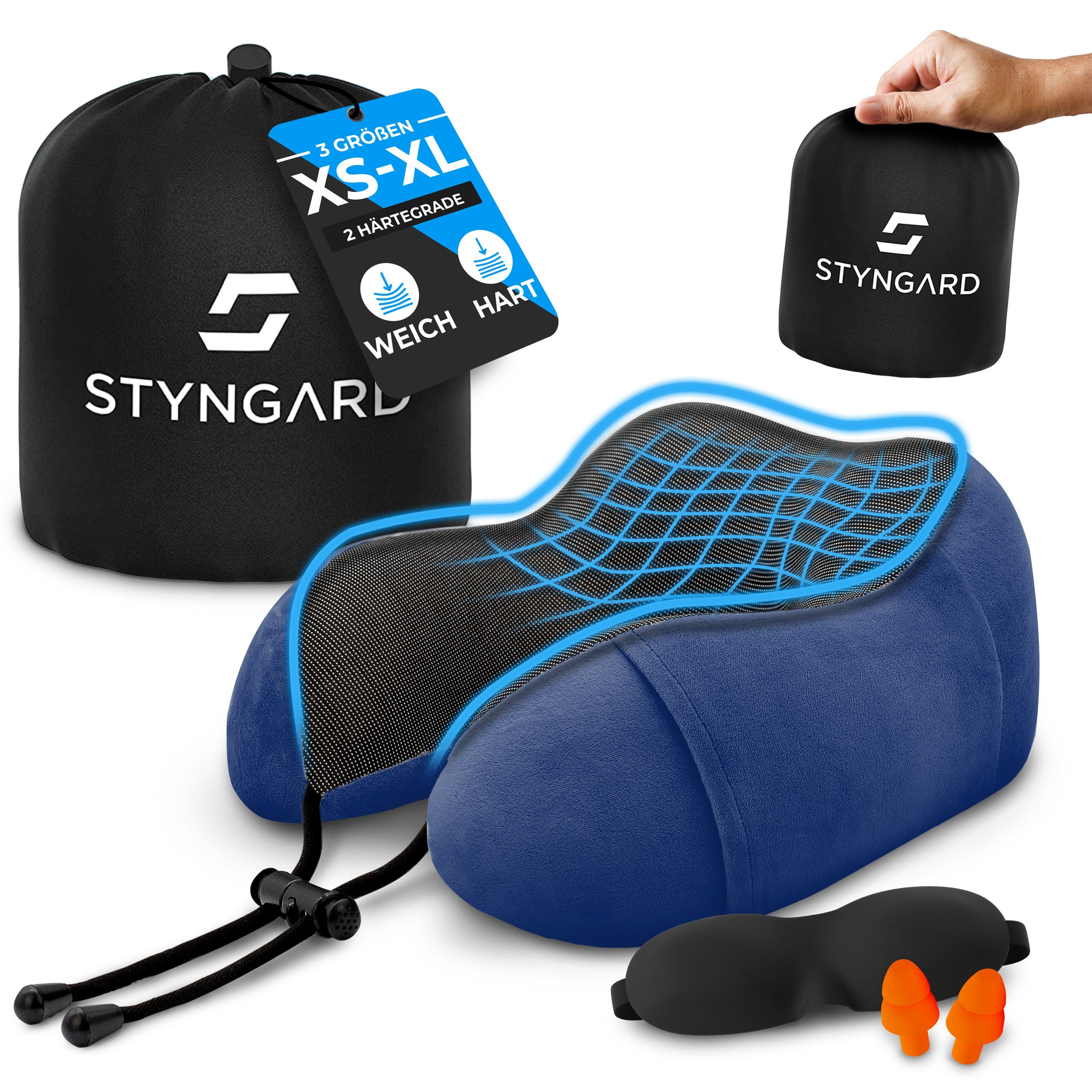 Styngard Nackenkissen Reisekissen, aus Memory-Foam inkl. Schlafmaske und Oh günstig online kaufen
