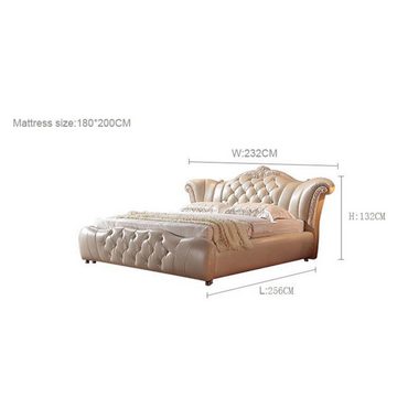 JVmoebel Bett Design Chesterfield Bett Textil Samt Polster Leder Hotel Schlafzimmer