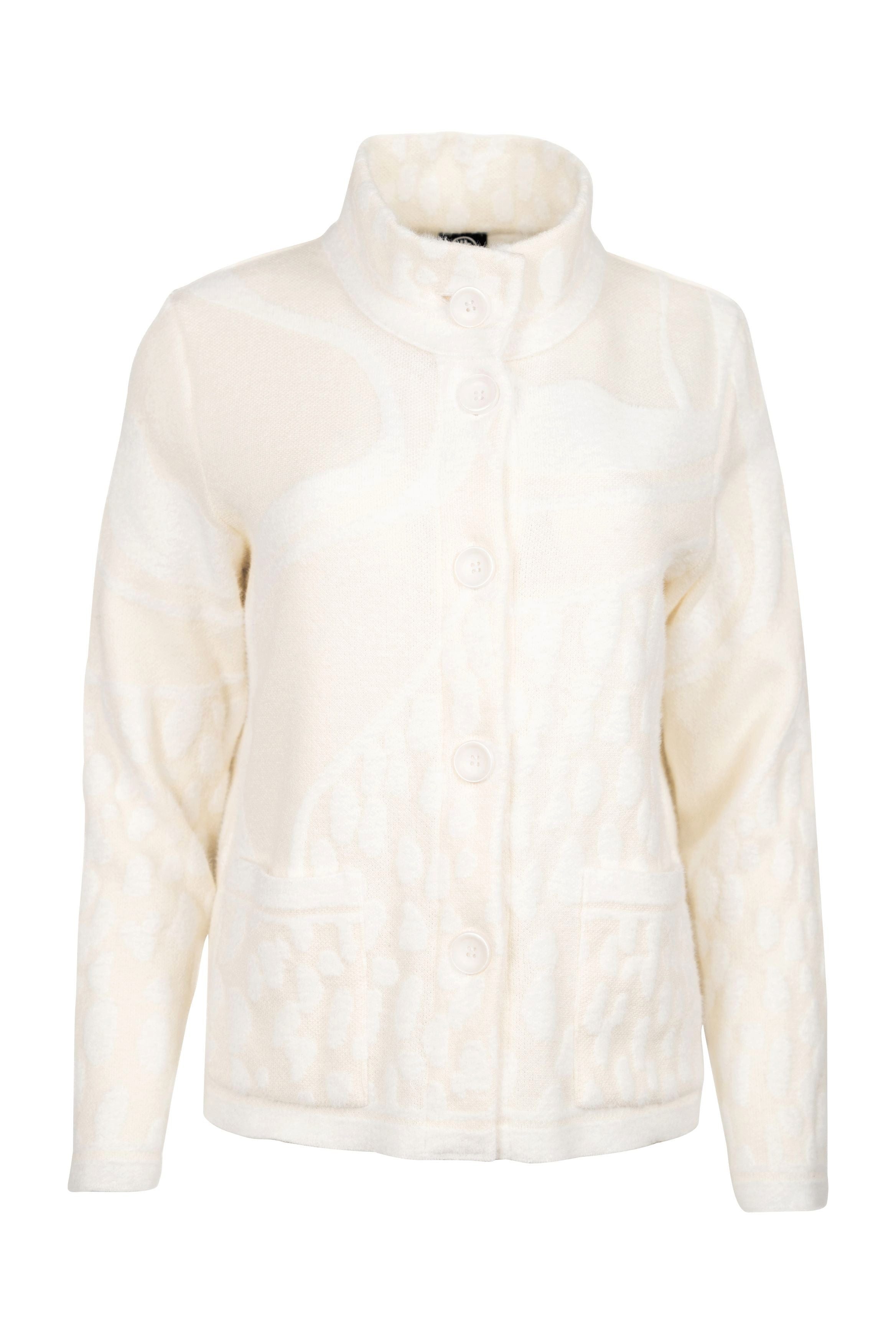 Faber Jacquardstrickjacke Strickjacke mit Blickfang-Jacquard und Langarm mit Blickfang-Jacquard und Langarm