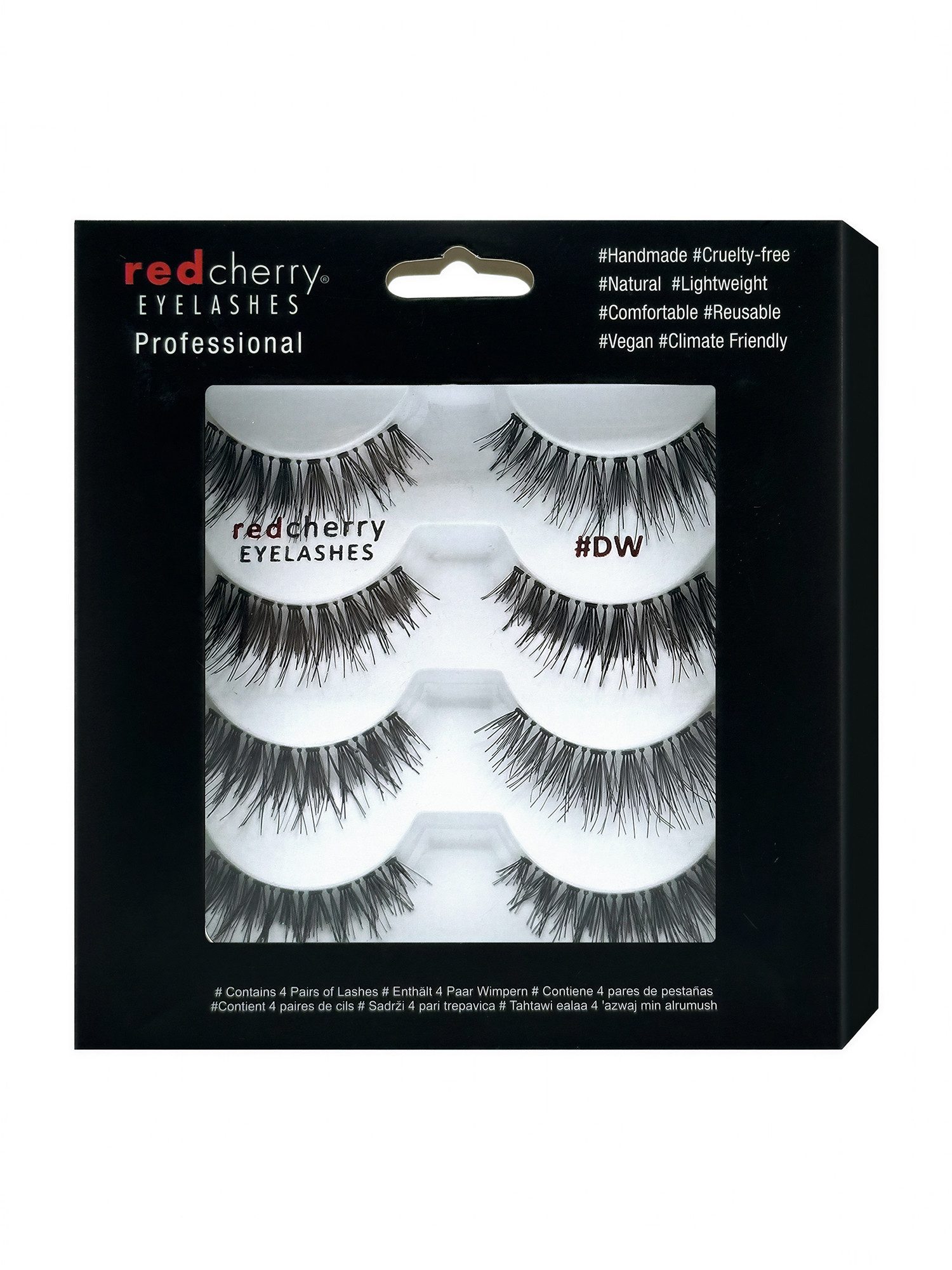 Red Cherry Eyelashes Bandwimpern DW - 4 Pairs, Falsche Wimpern Streifen, Strip Lashes, Dramatic Lashes