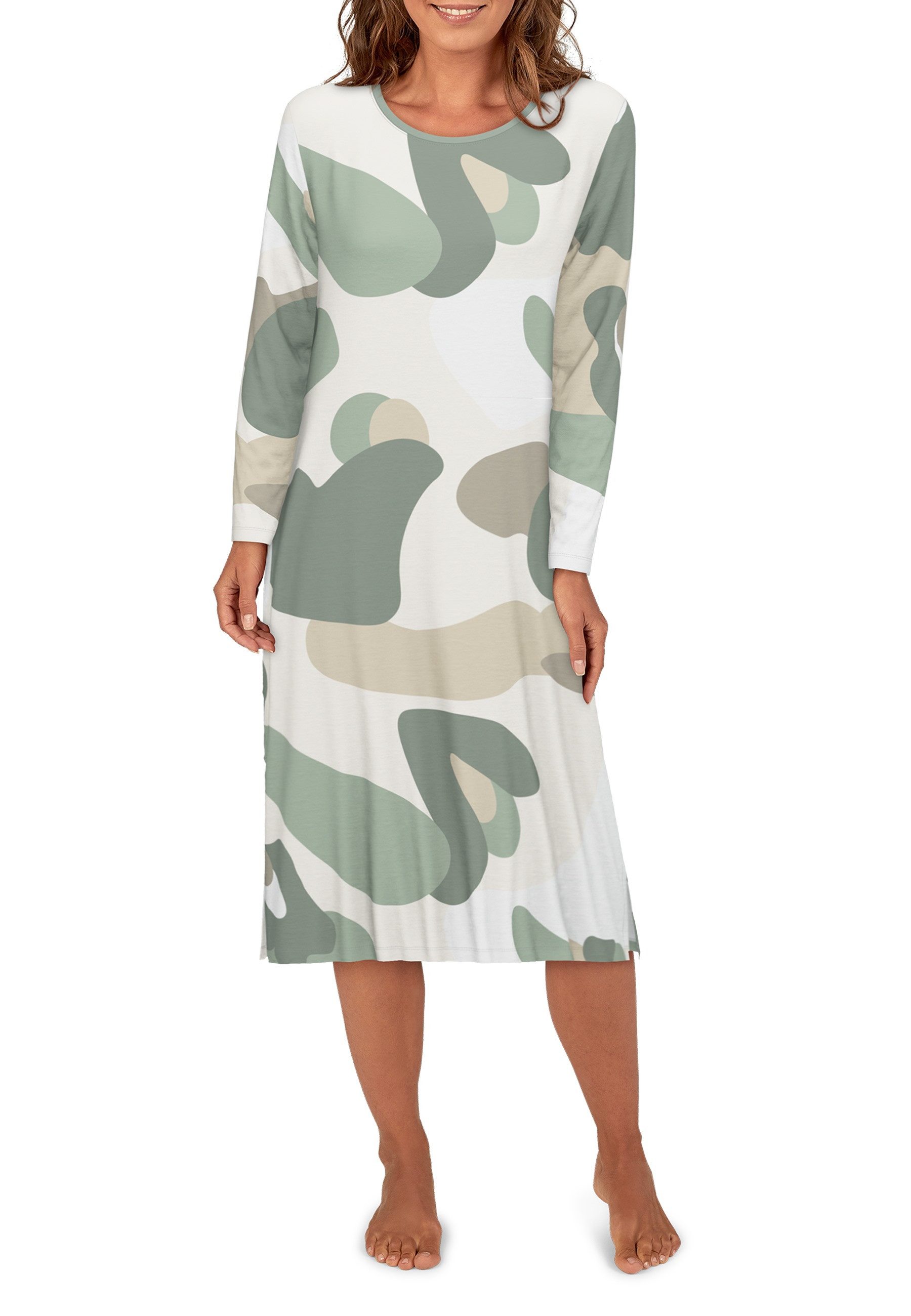 TOM TAILOR Nachthemd TOM TAILOR Damen Nachthemd grün bedruckt (1-tlg) günstig online kaufen