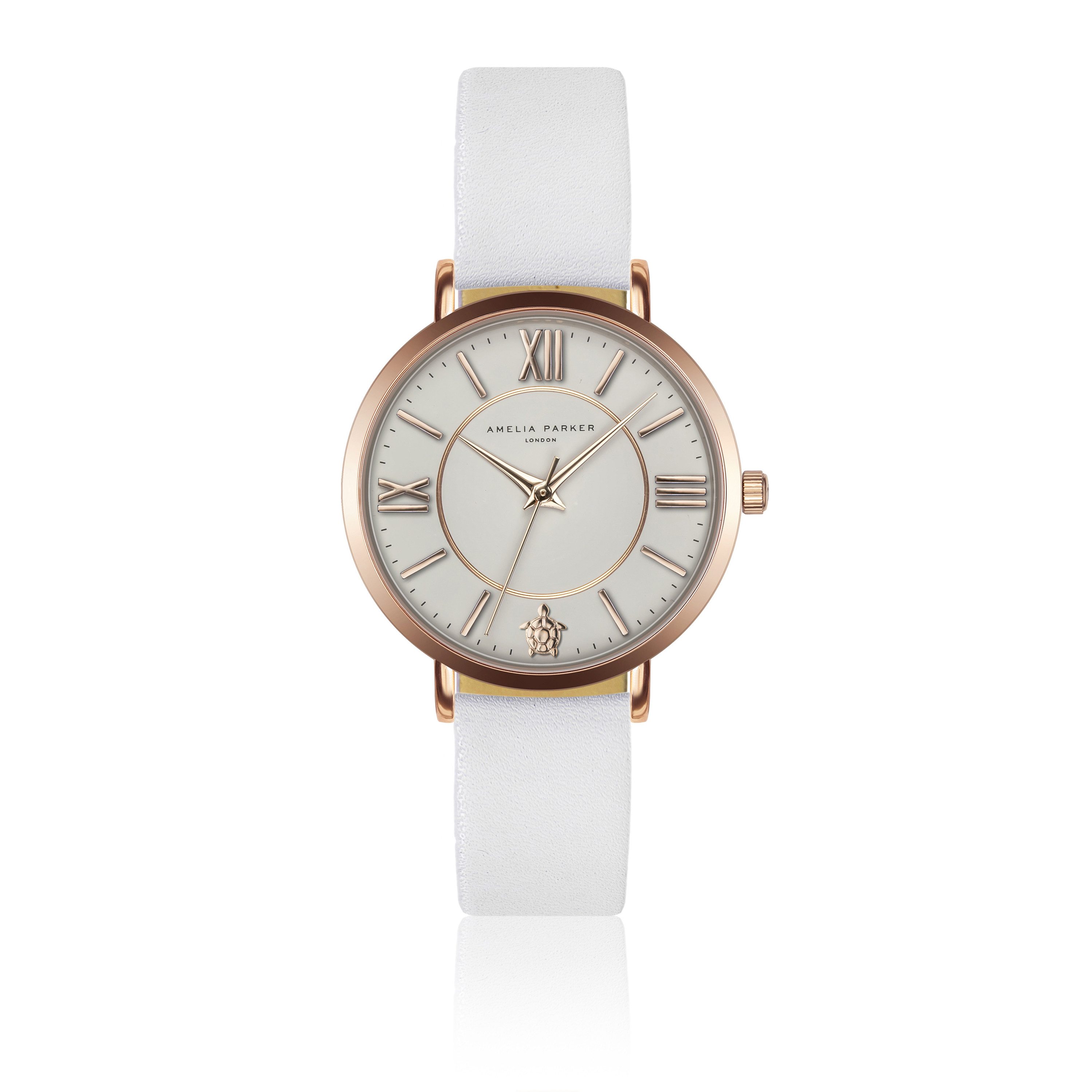 AMELIA PARKER Quarzuhr AB4-S044R Petite Classique White Leather