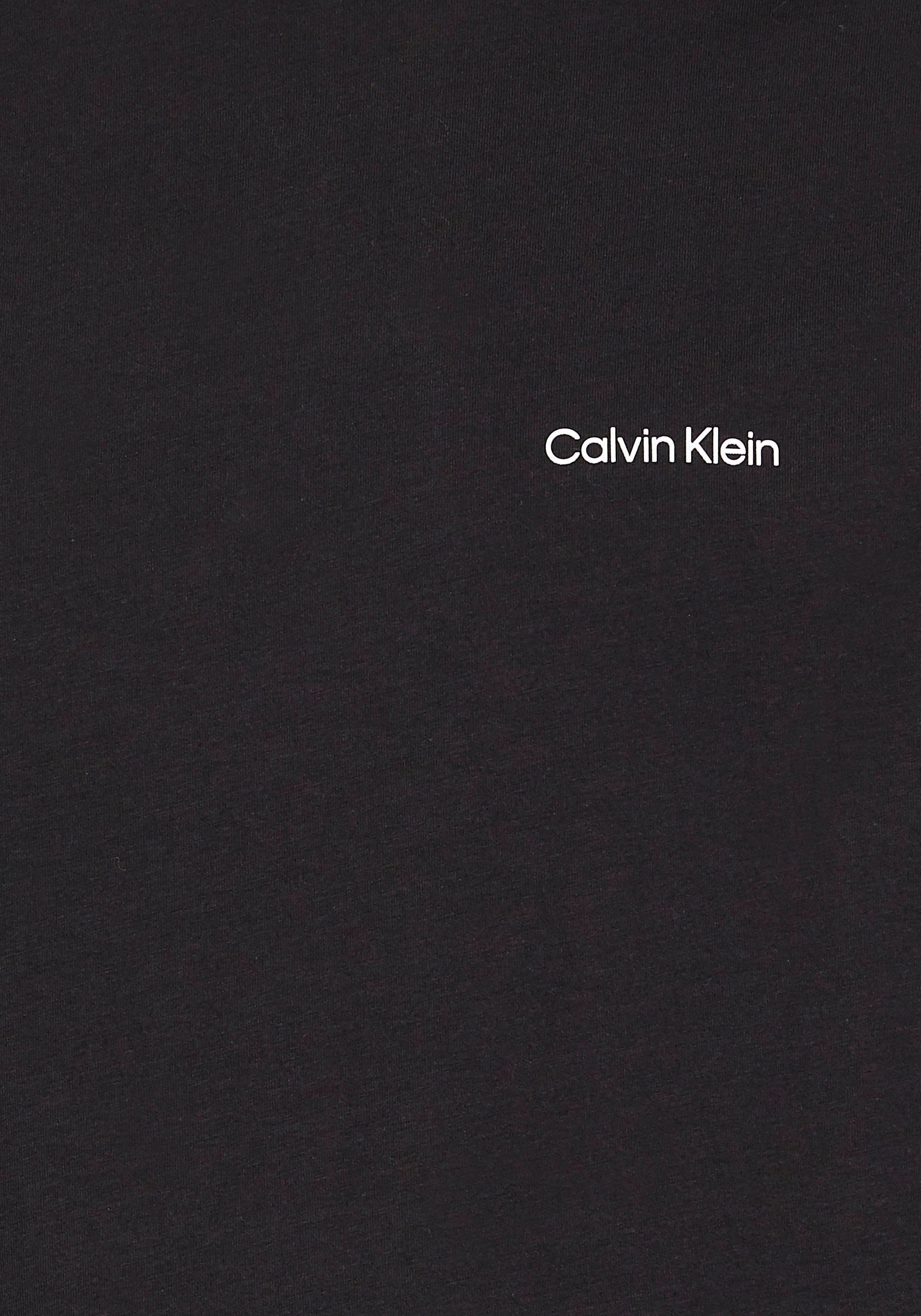 ck NECK mit Calvin Mock-Kragen LOGO black LS T-SHIRT Langarmshirt MICRO MOCK Klein